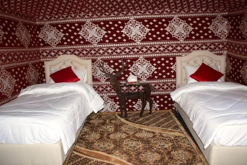 Bed in WadiRum Mobile Camp