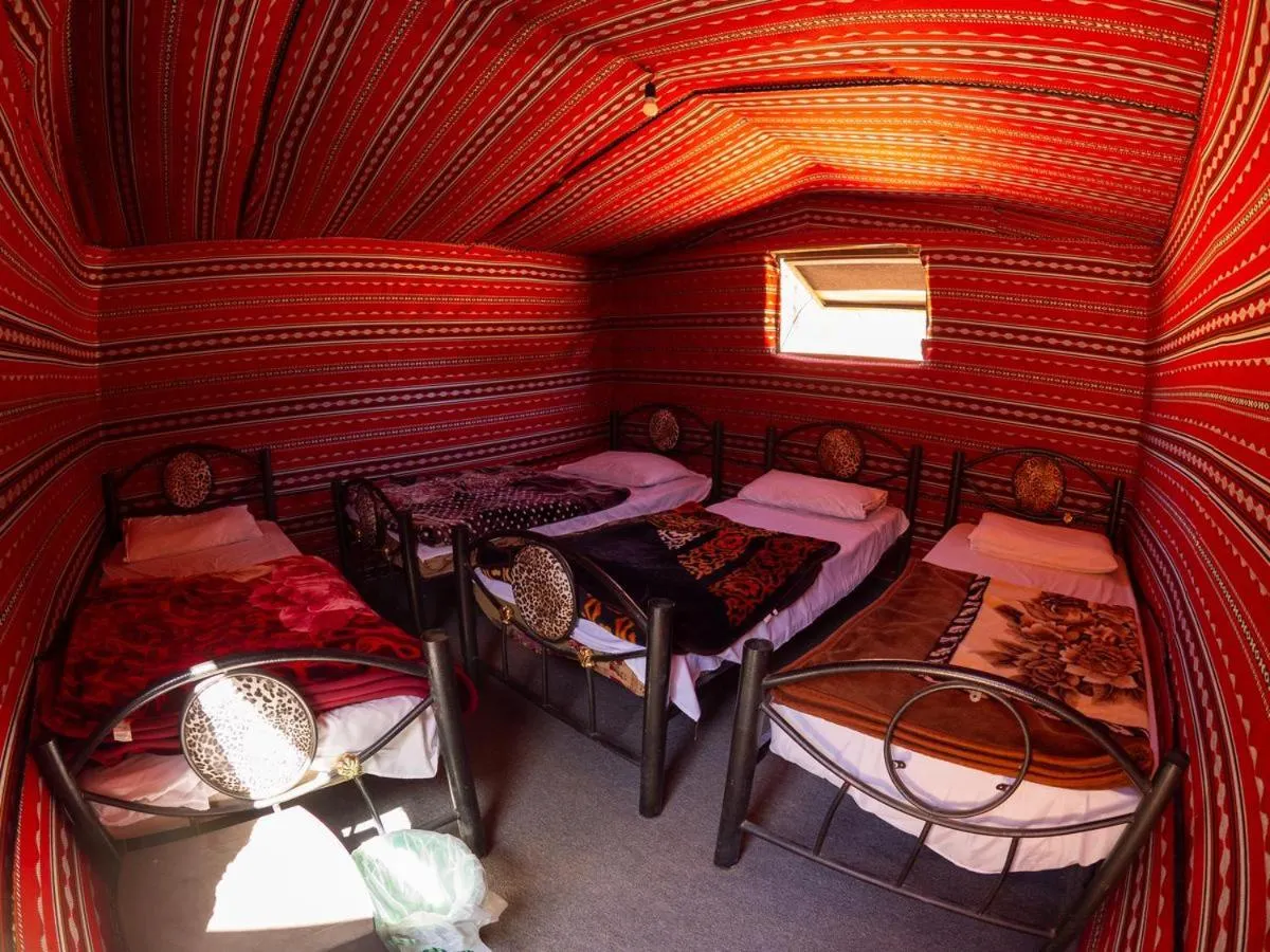 Bed in WadiRum Mobile Camp
