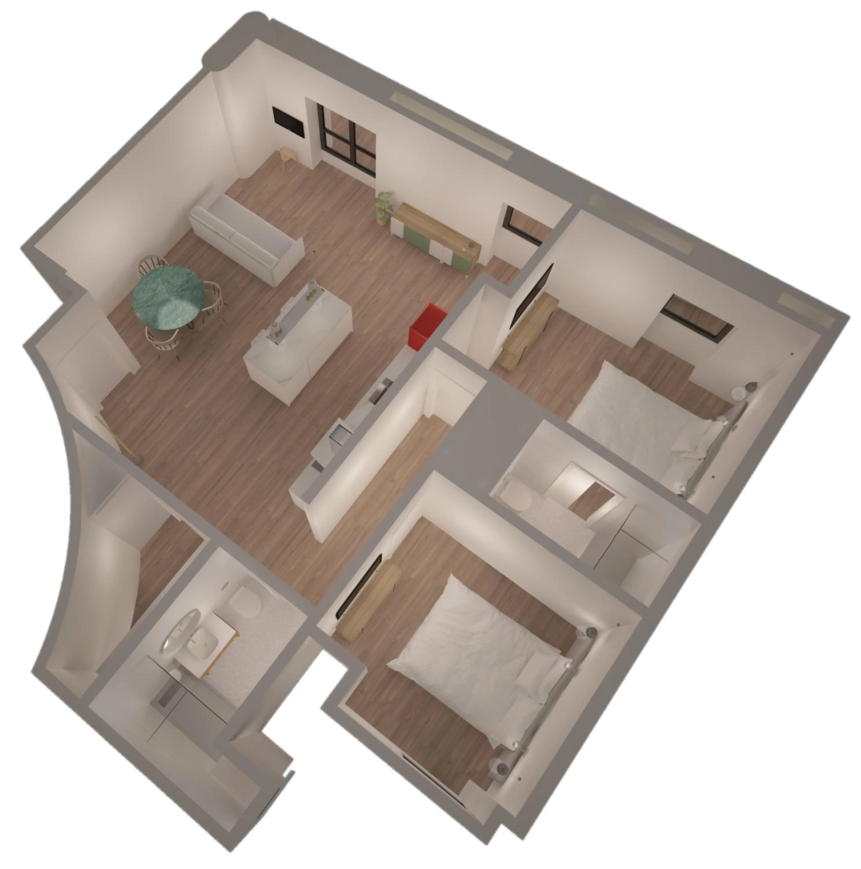 Floor plan in Three House Hotel