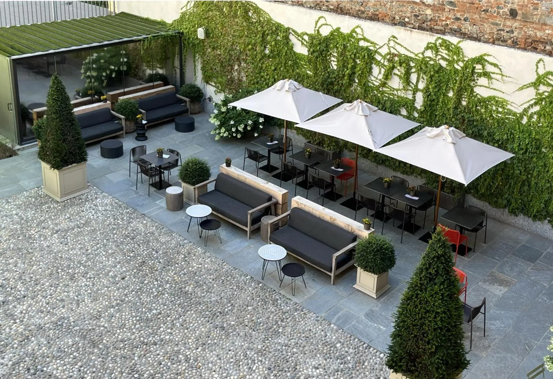 Inner courtyard view in Opera35 Boutique Hotel