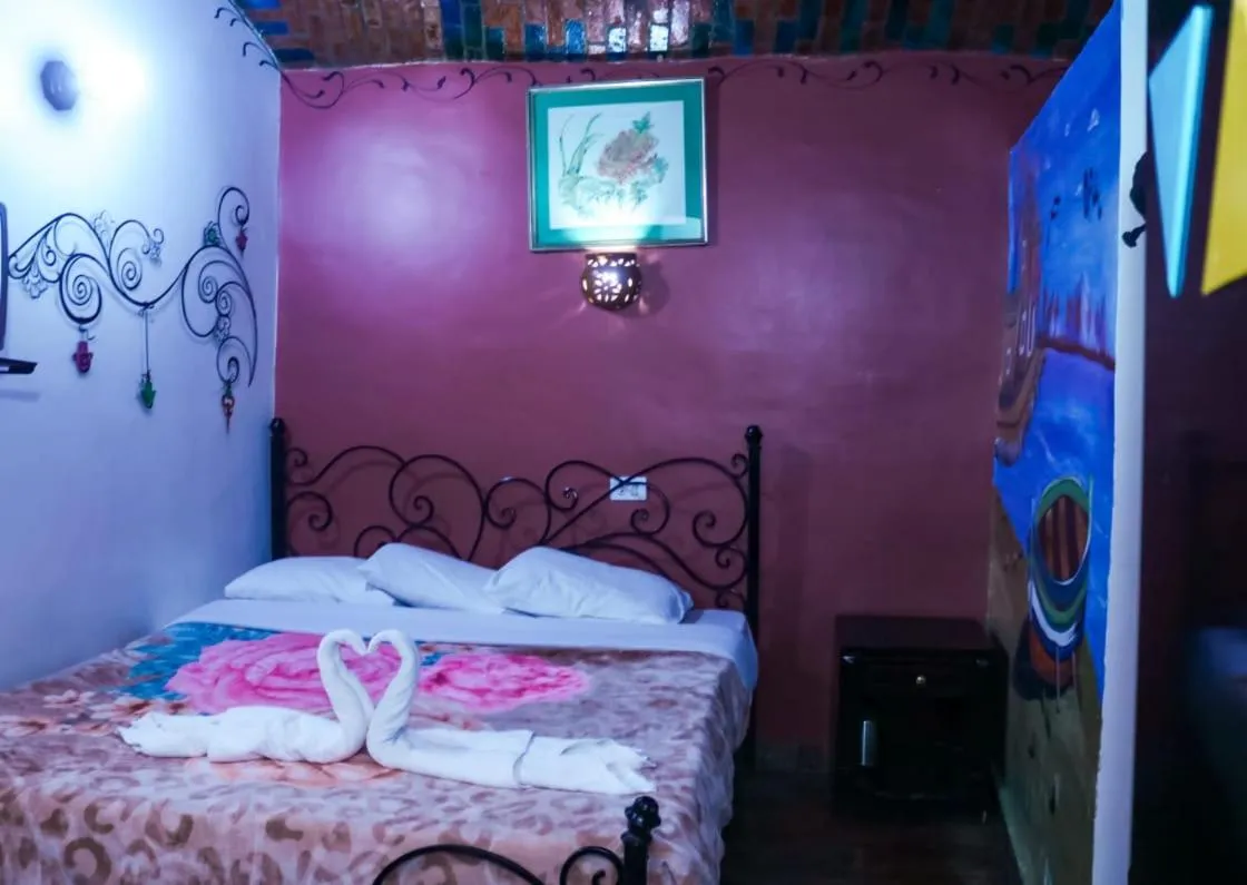 Decorative detail, Bed in Opal privat nubian hotel