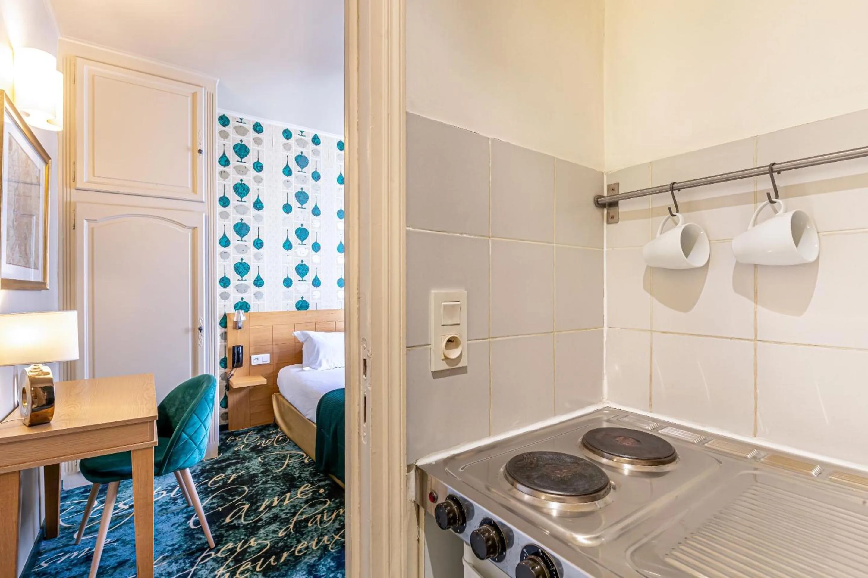 Kitchen or kitchenette in Hotel Romance Malesherbes by Patrick Hayat