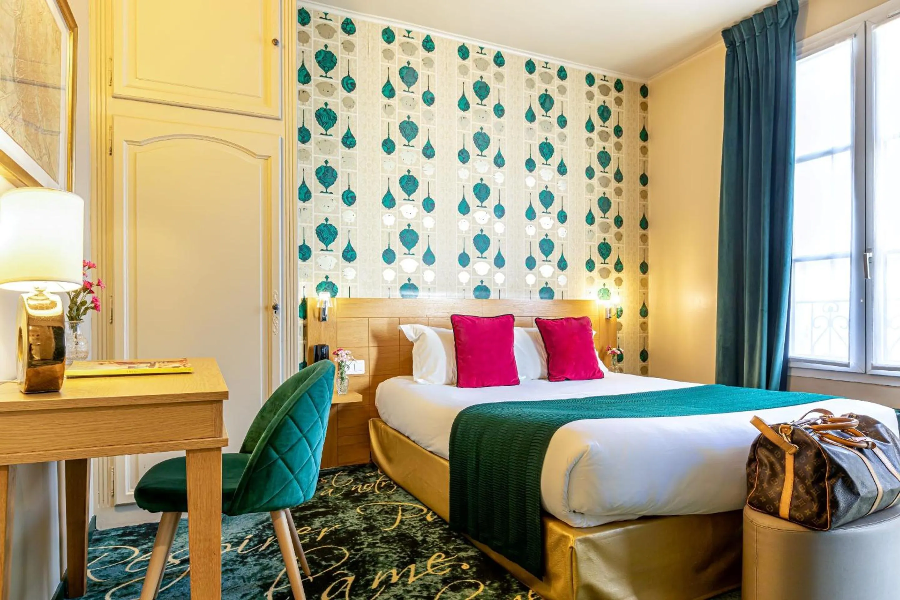 Bed in Hotel Romance Malesherbes by Patrick Hayat