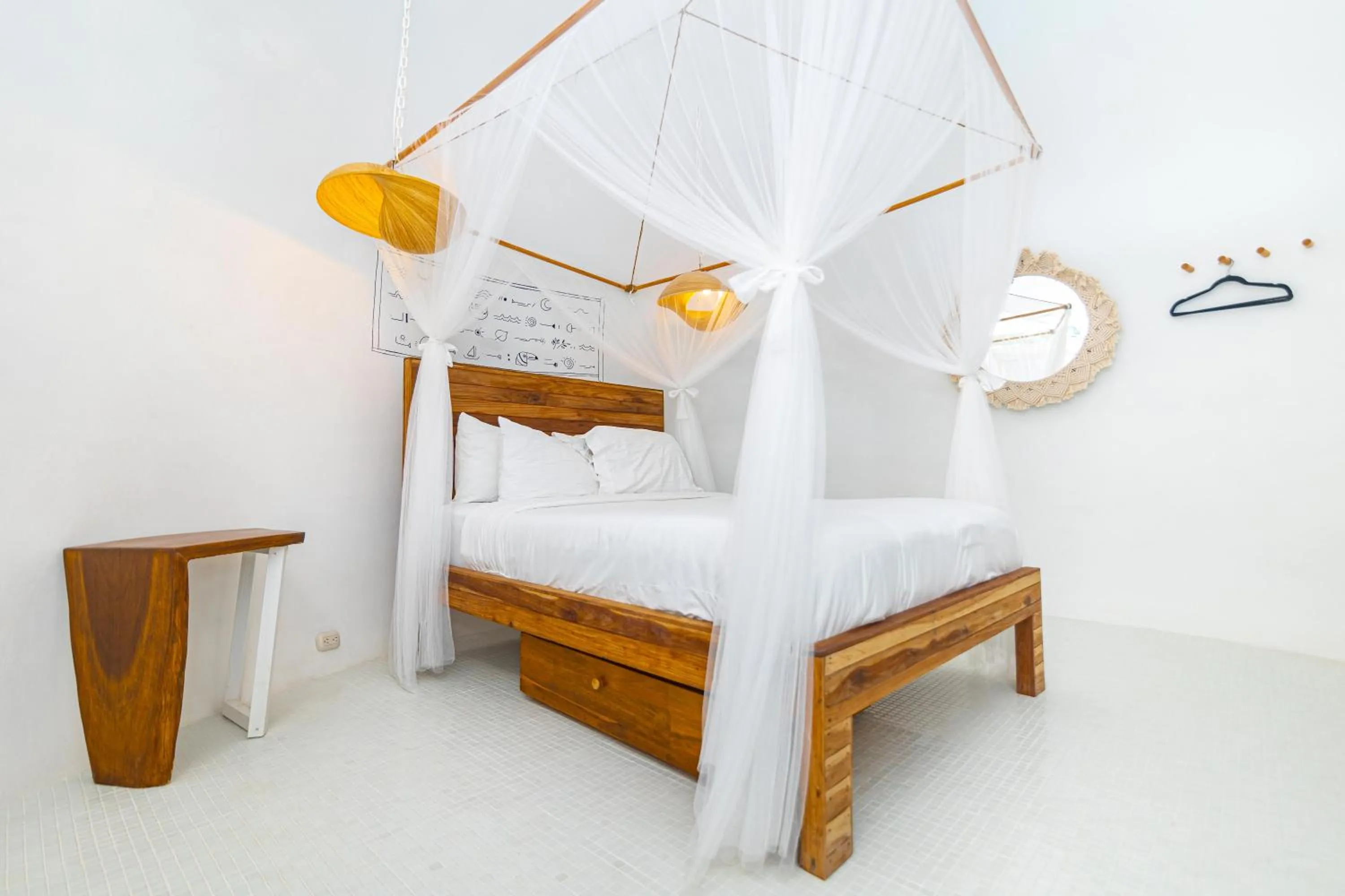 Bed in Igloo Beach Lodge