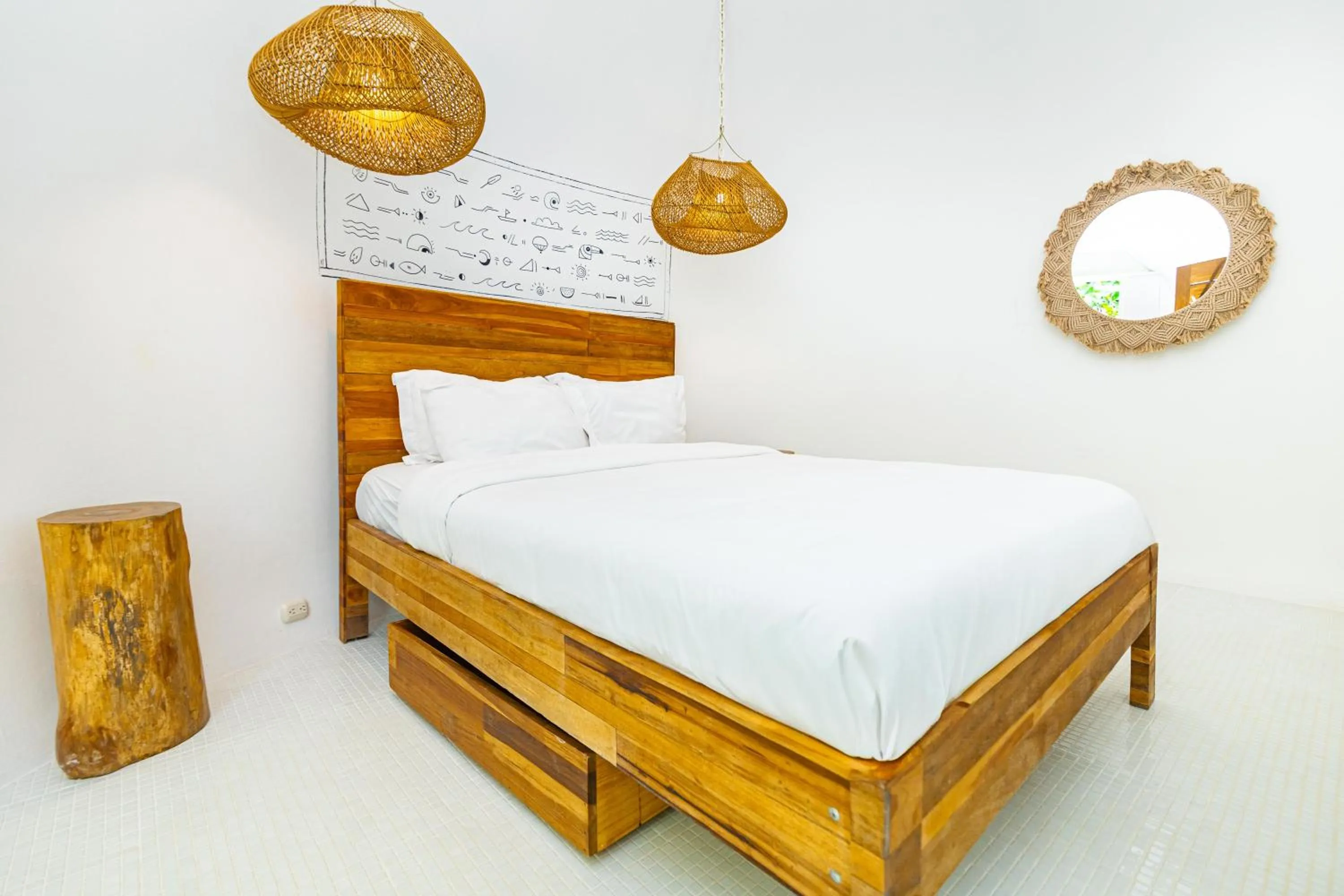 Bed in Igloo Beach Lodge