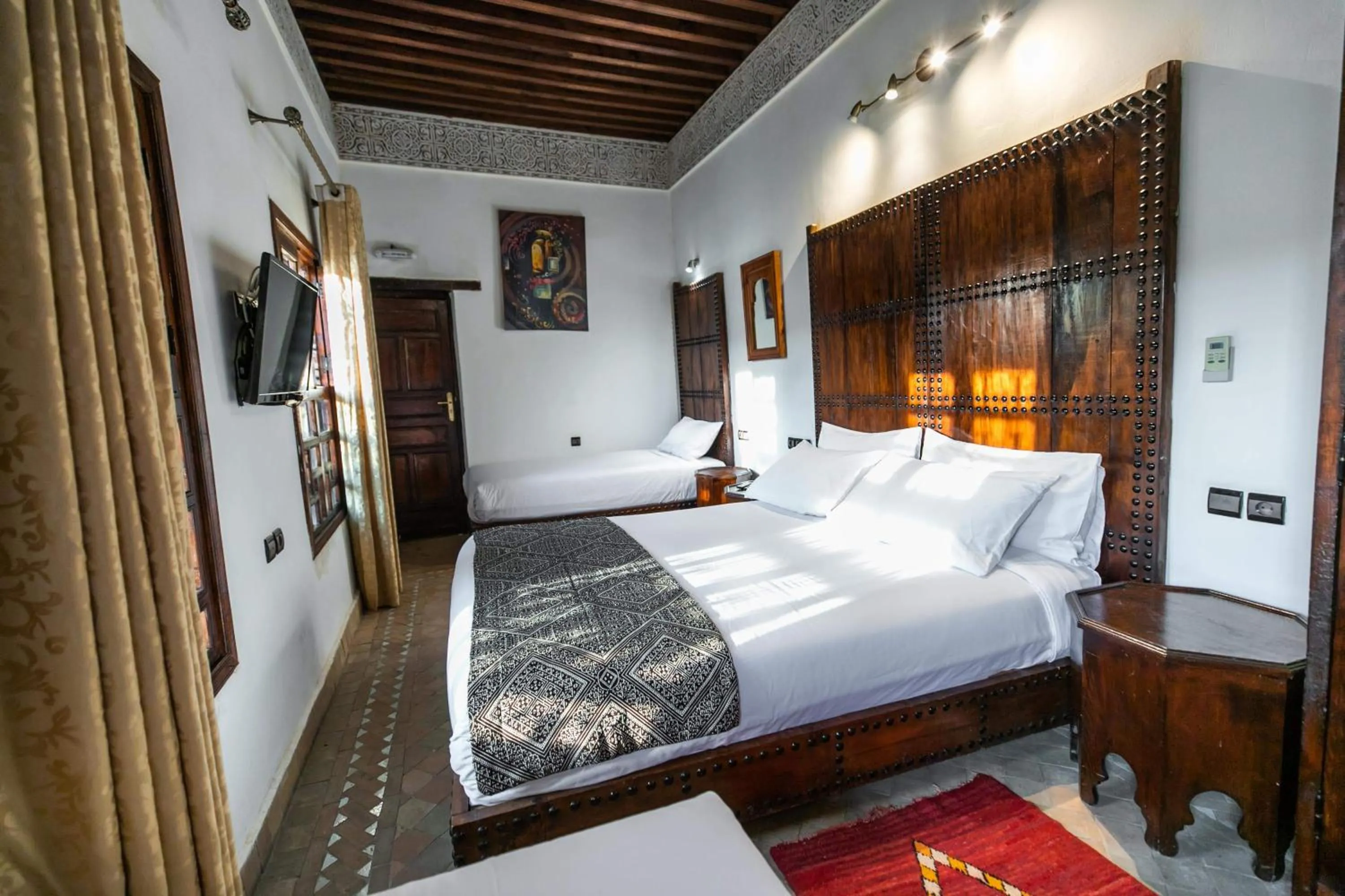 Bed in Riad Fes Aicha & SPA