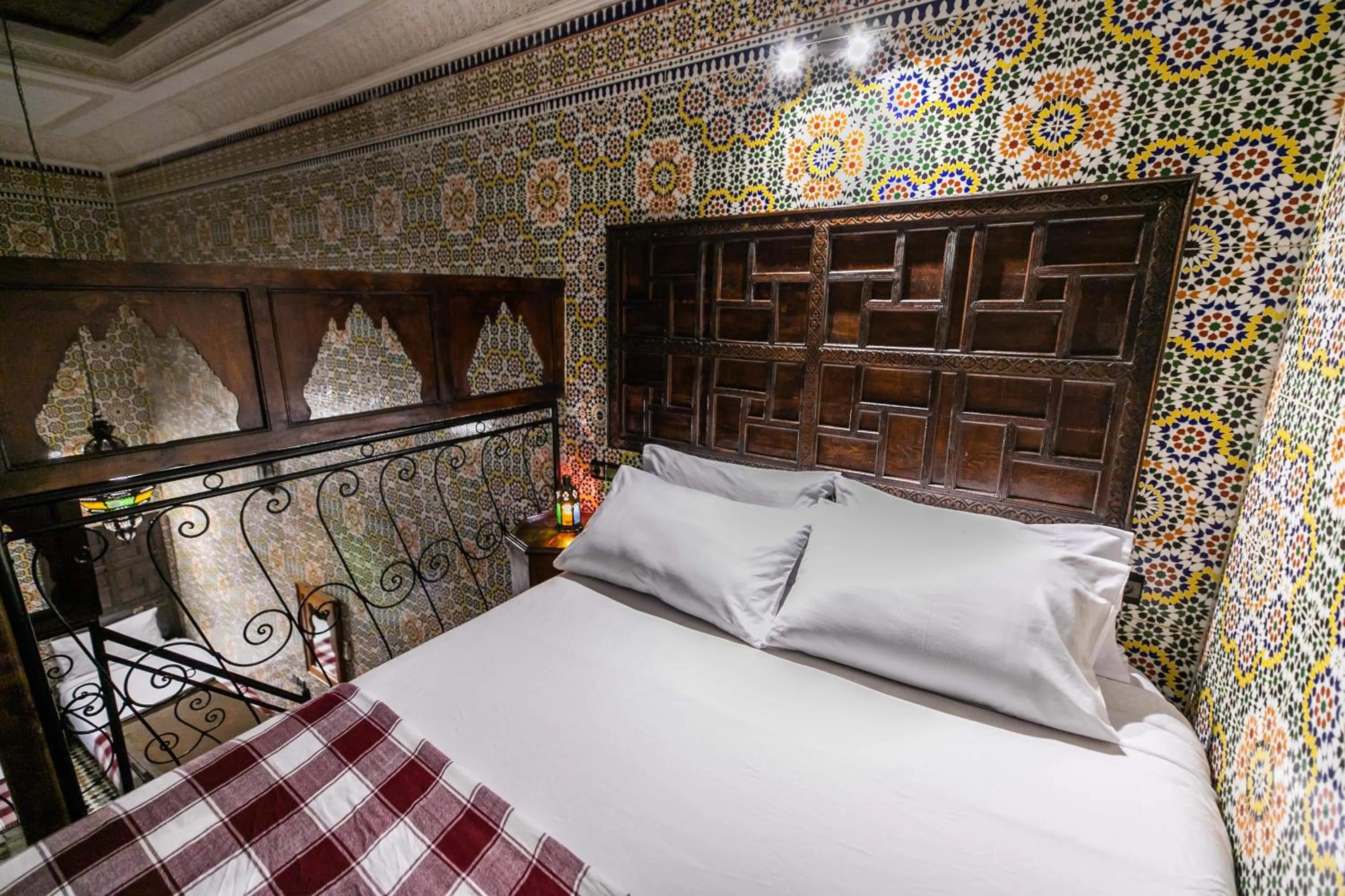 Bed in Riad Fes Aicha & SPA