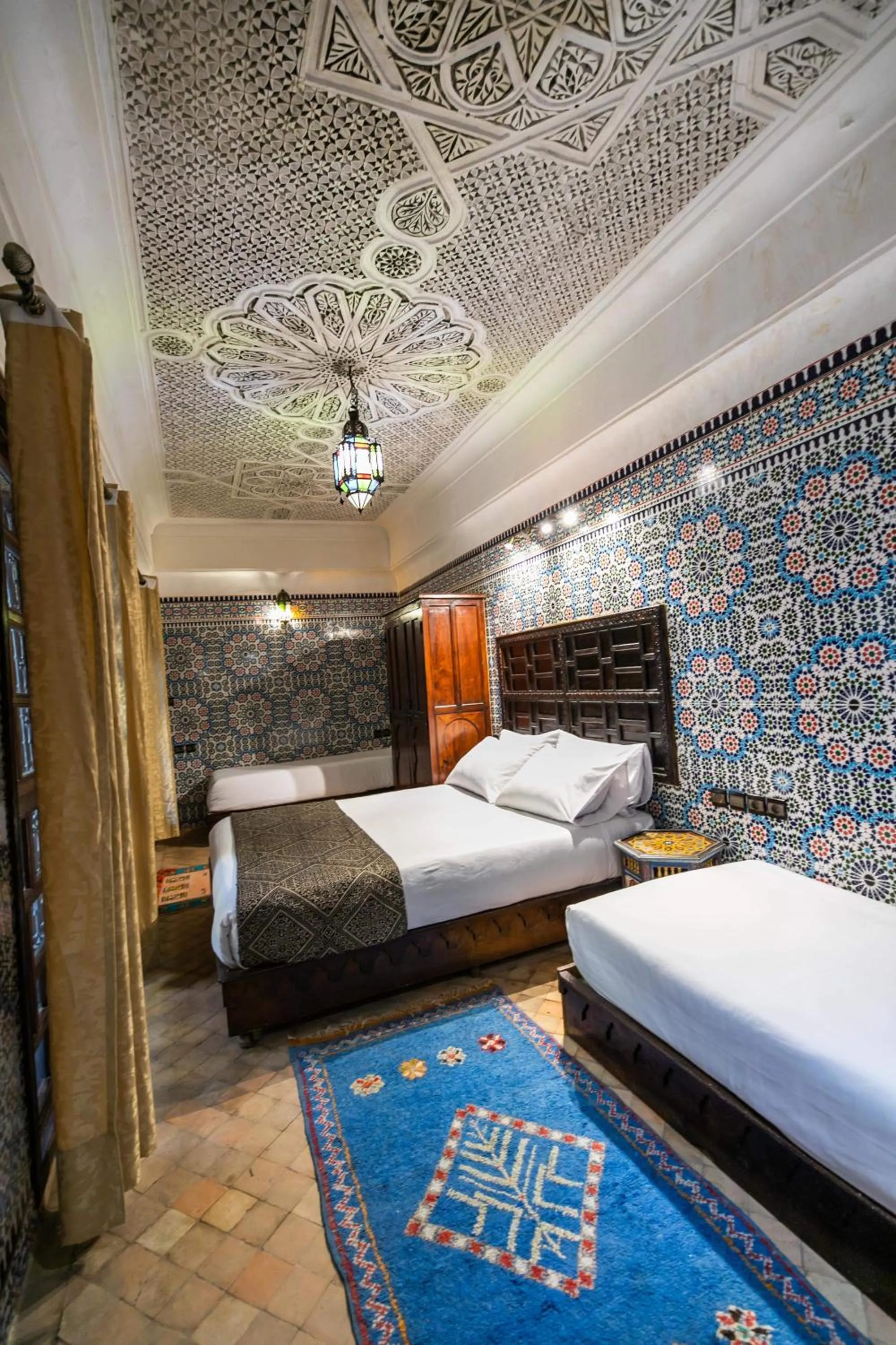 Bed in Riad Fes Aicha & SPA