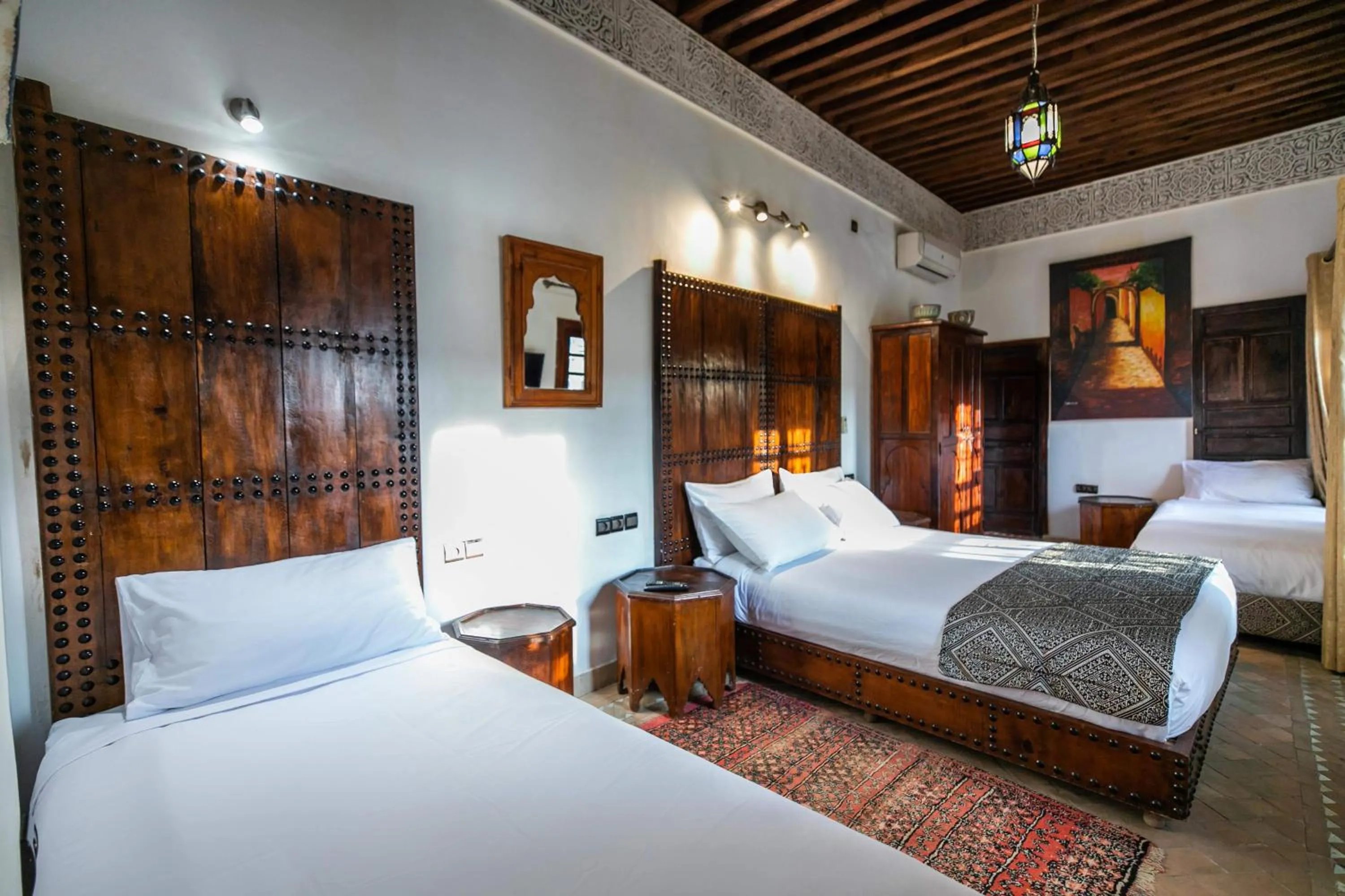 Bed in Riad Fes Aicha & SPA