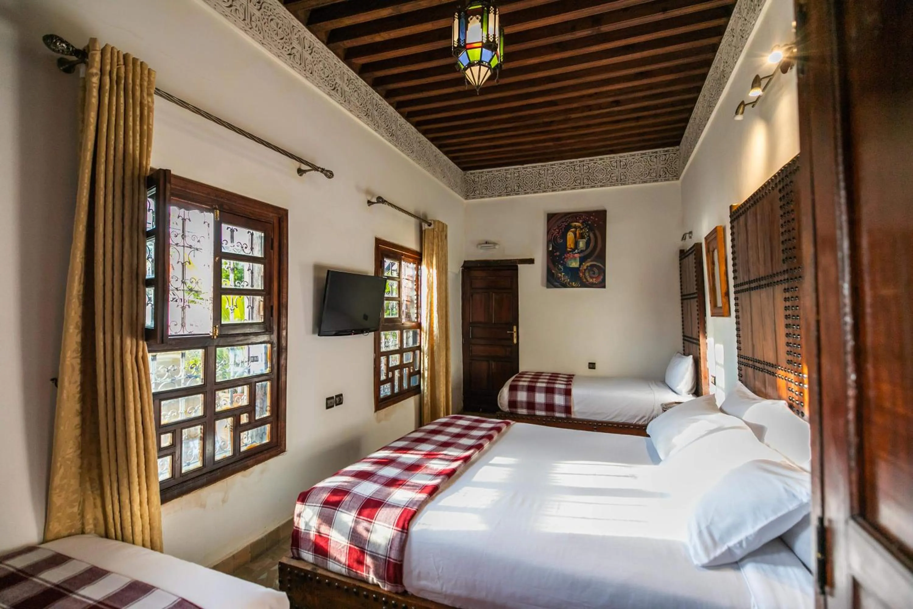 Bed in Riad Fes Aicha & SPA