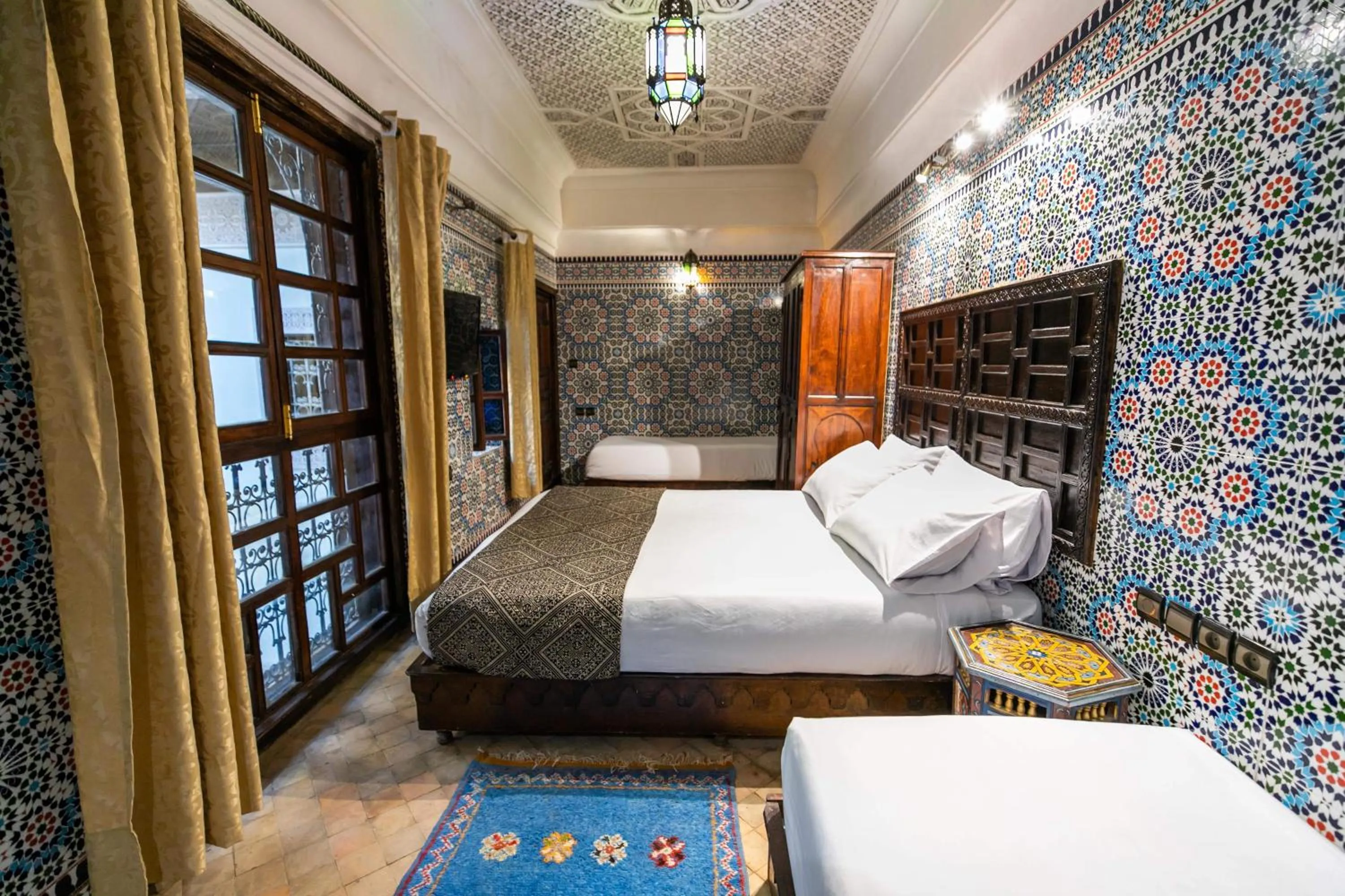 Bed in Riad Fes Aicha & SPA