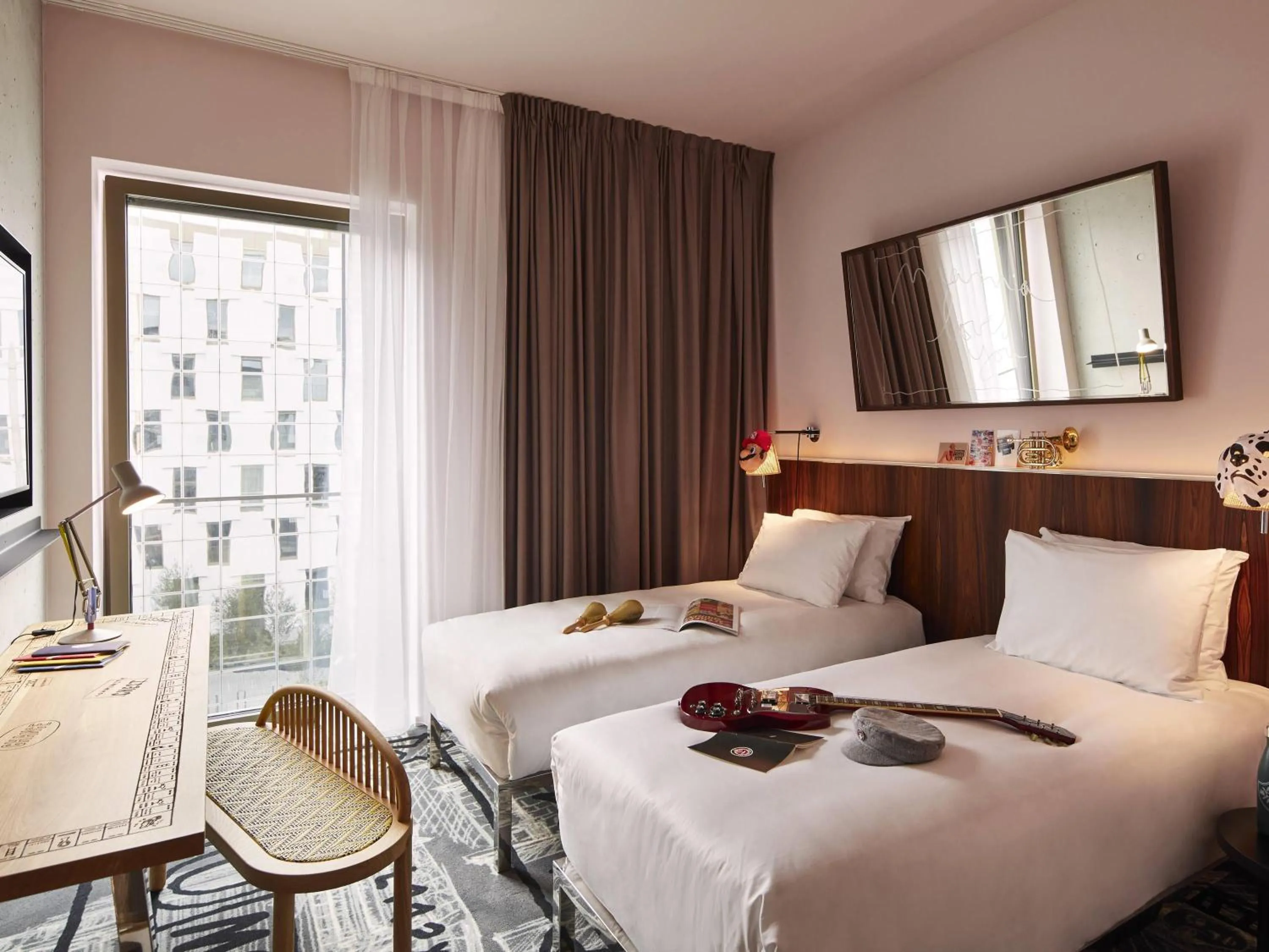 Bedroom, Bed in Mama Shelter Luxembourg