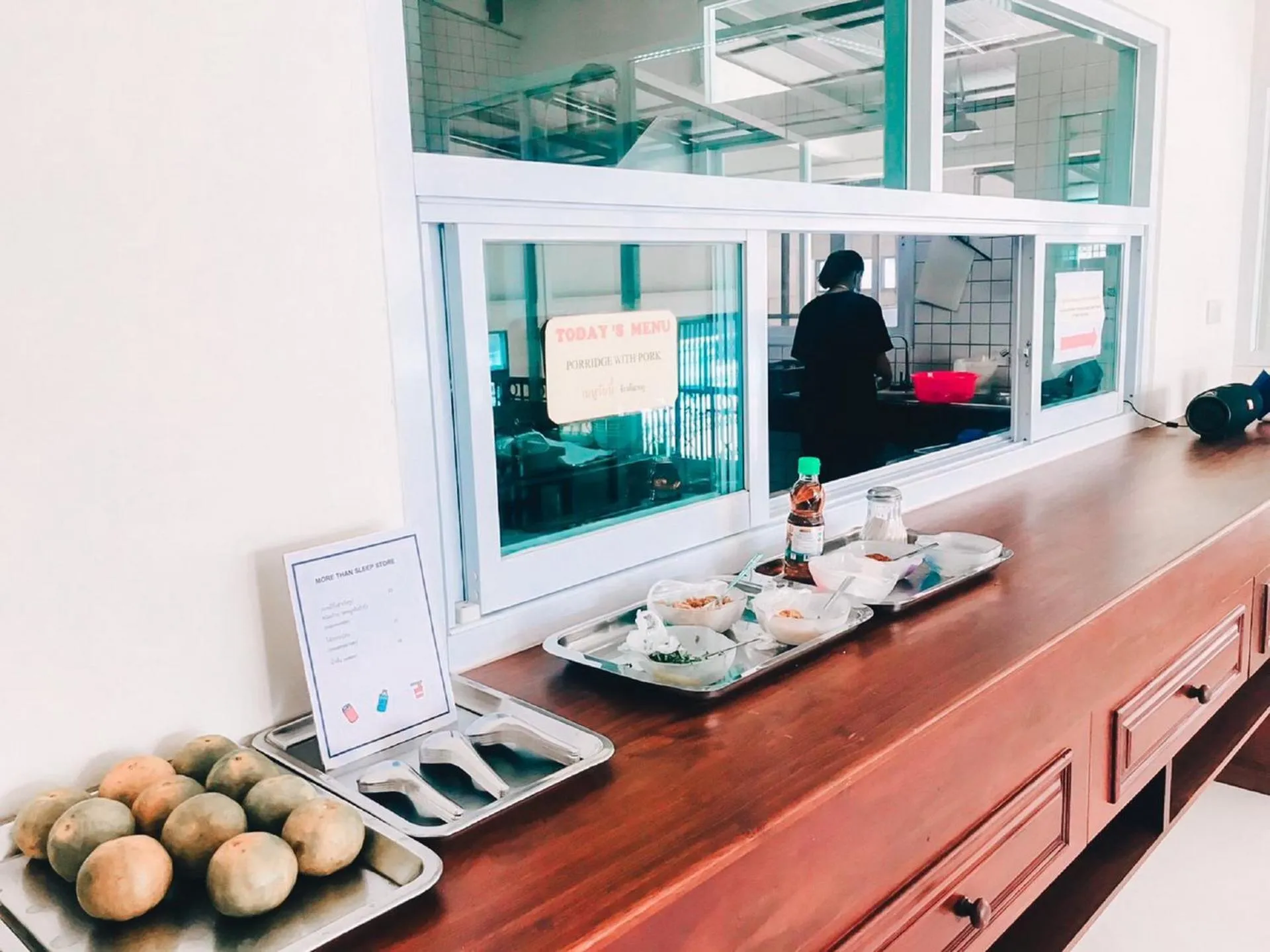 Continental breakfast in More than Sleep Hostel Pak Chong-Khao yai