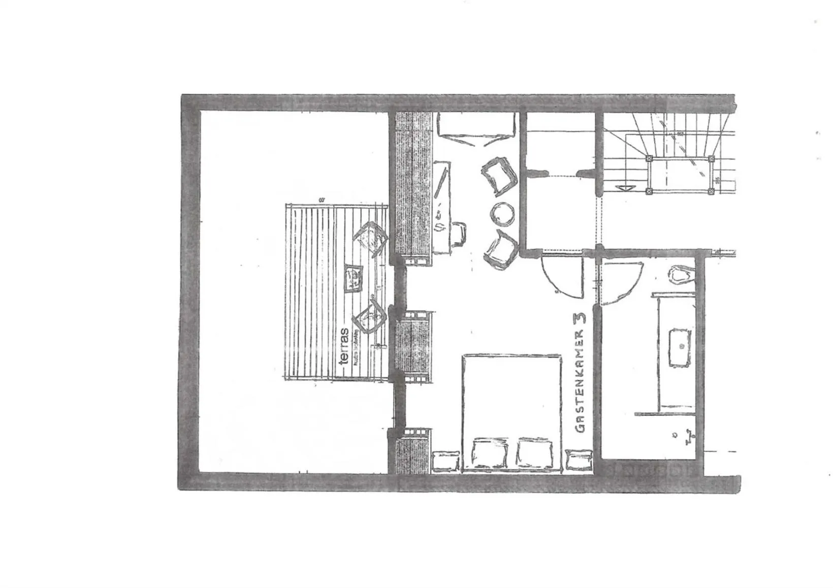 Floor plan in B&B De Goede 13