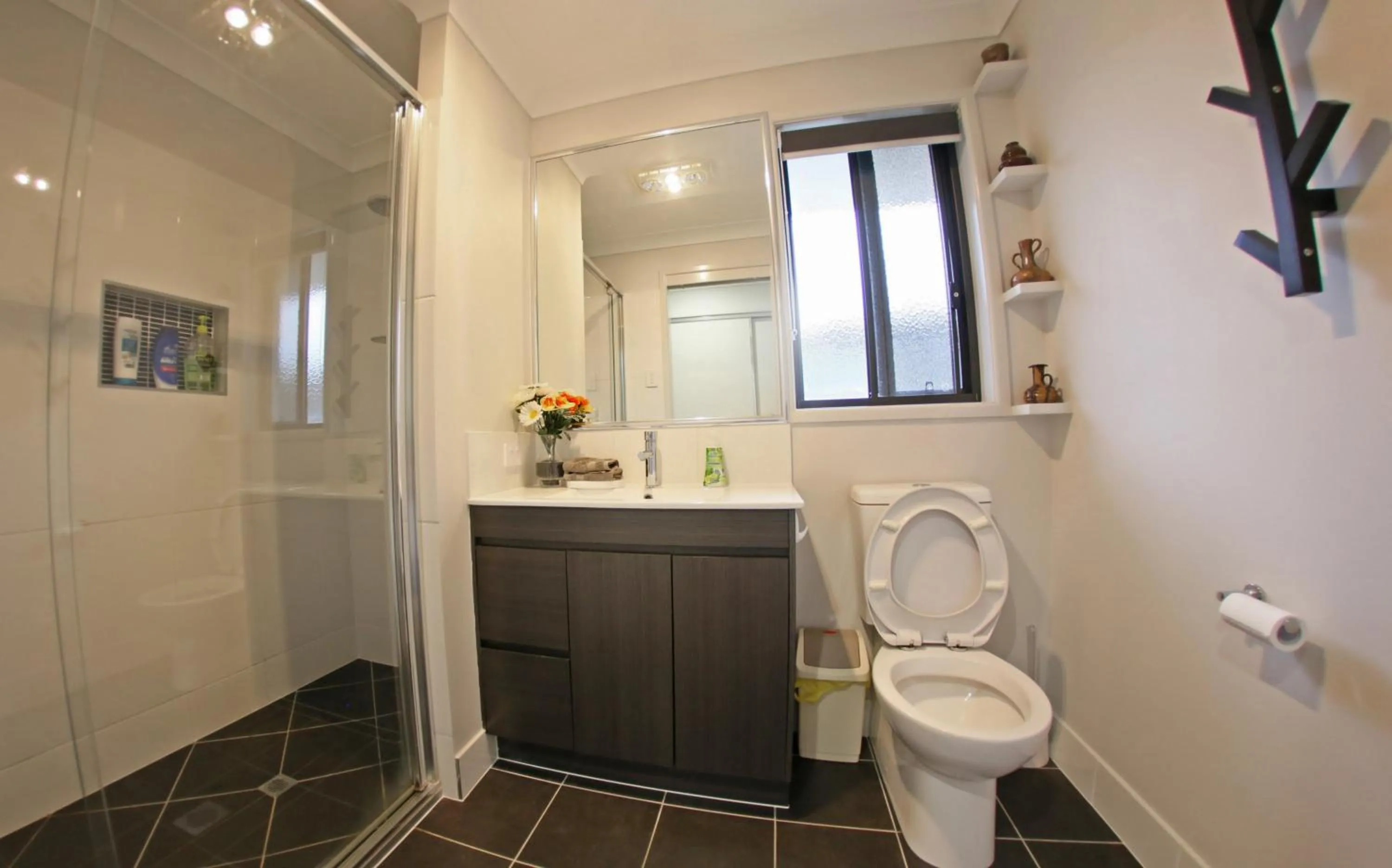 Shower in Granny Flat next to golf course