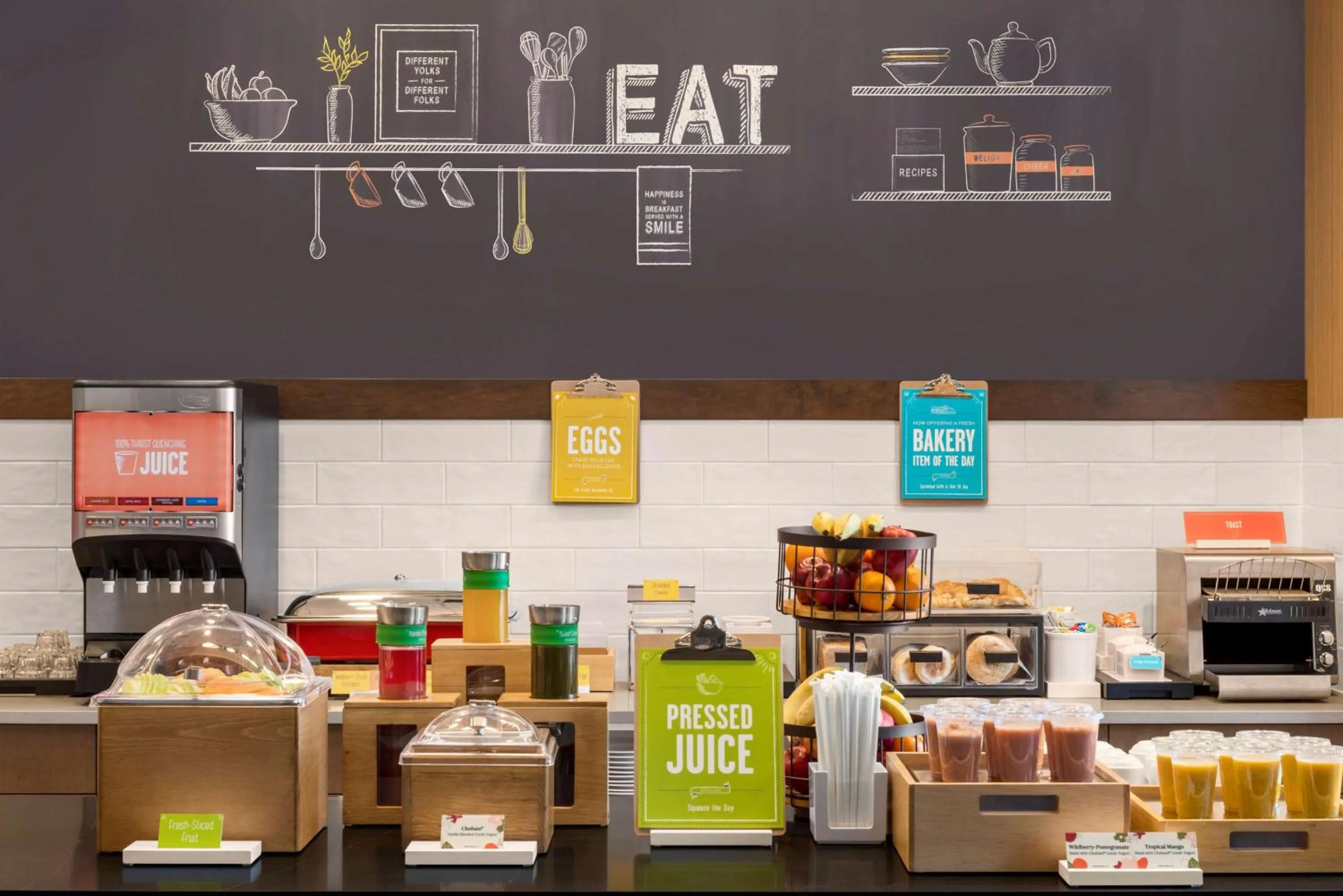 Breakfast in Hampton Inn & Suites Kelowna, British Columbia, Canada