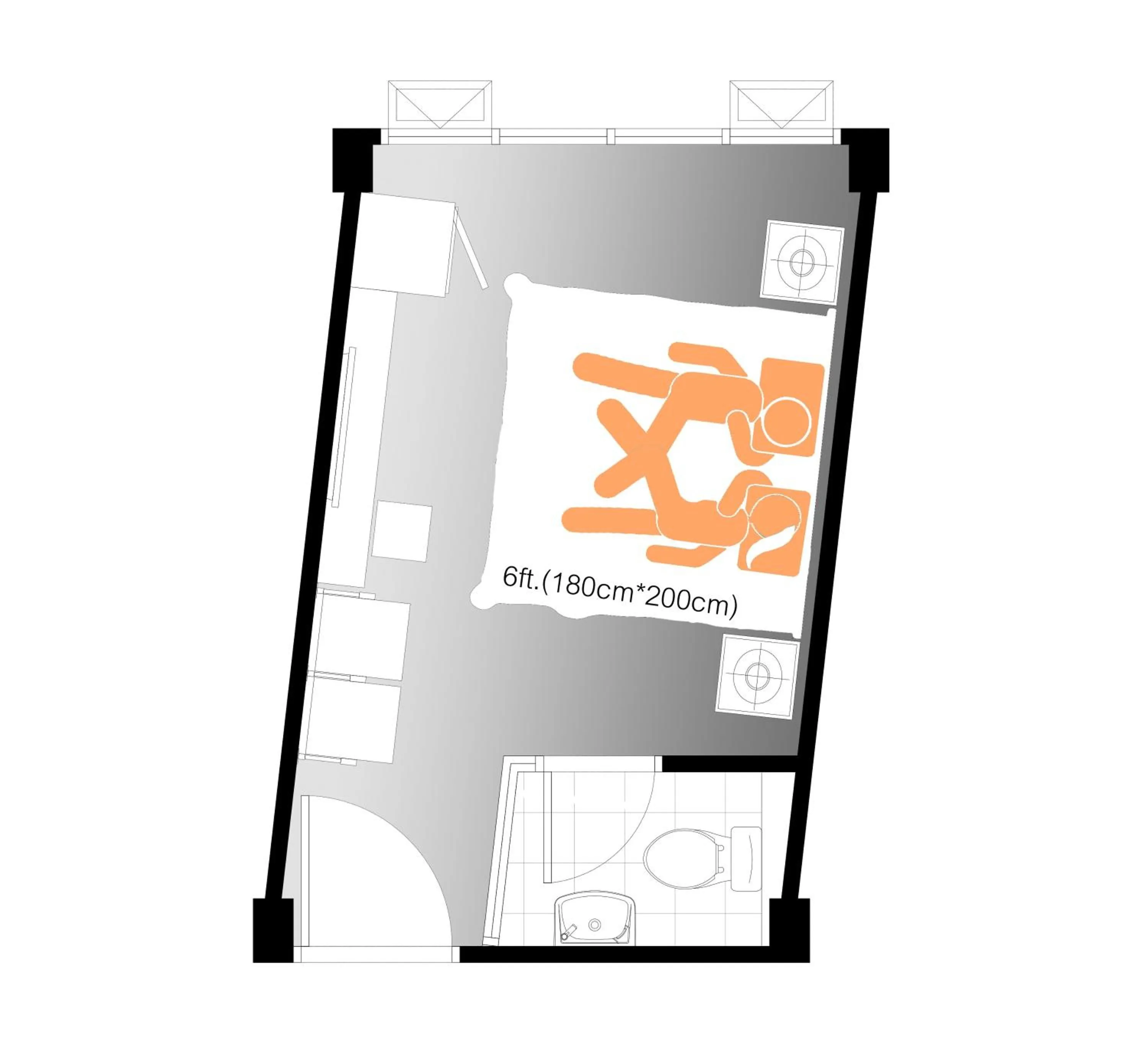 Photo of the whole room in Hotel Ordinary Bangkok