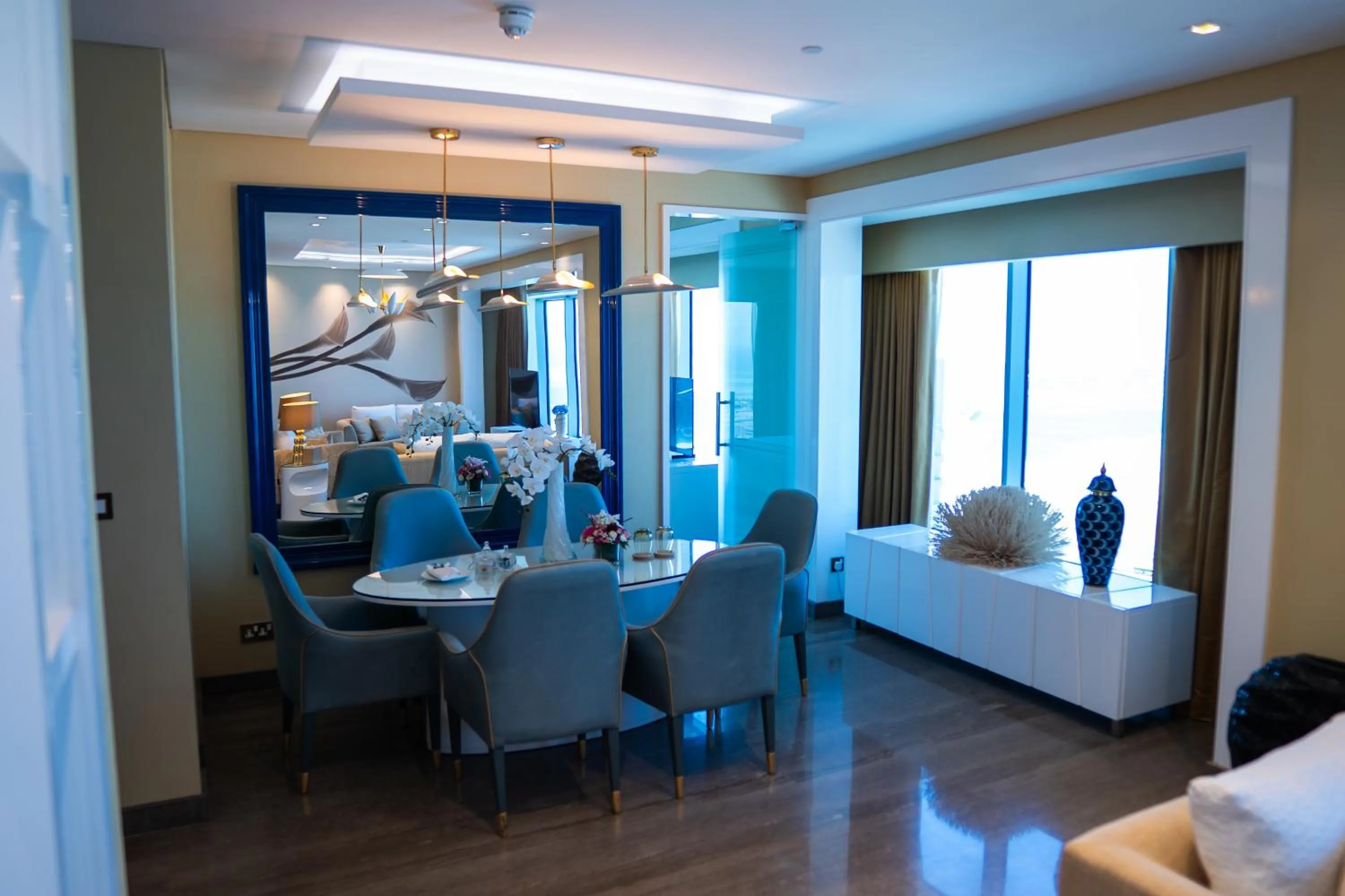 Living room, Bed in The Domain Bahrain Hotel and Spa - Adults Friendly 16 Years Plus