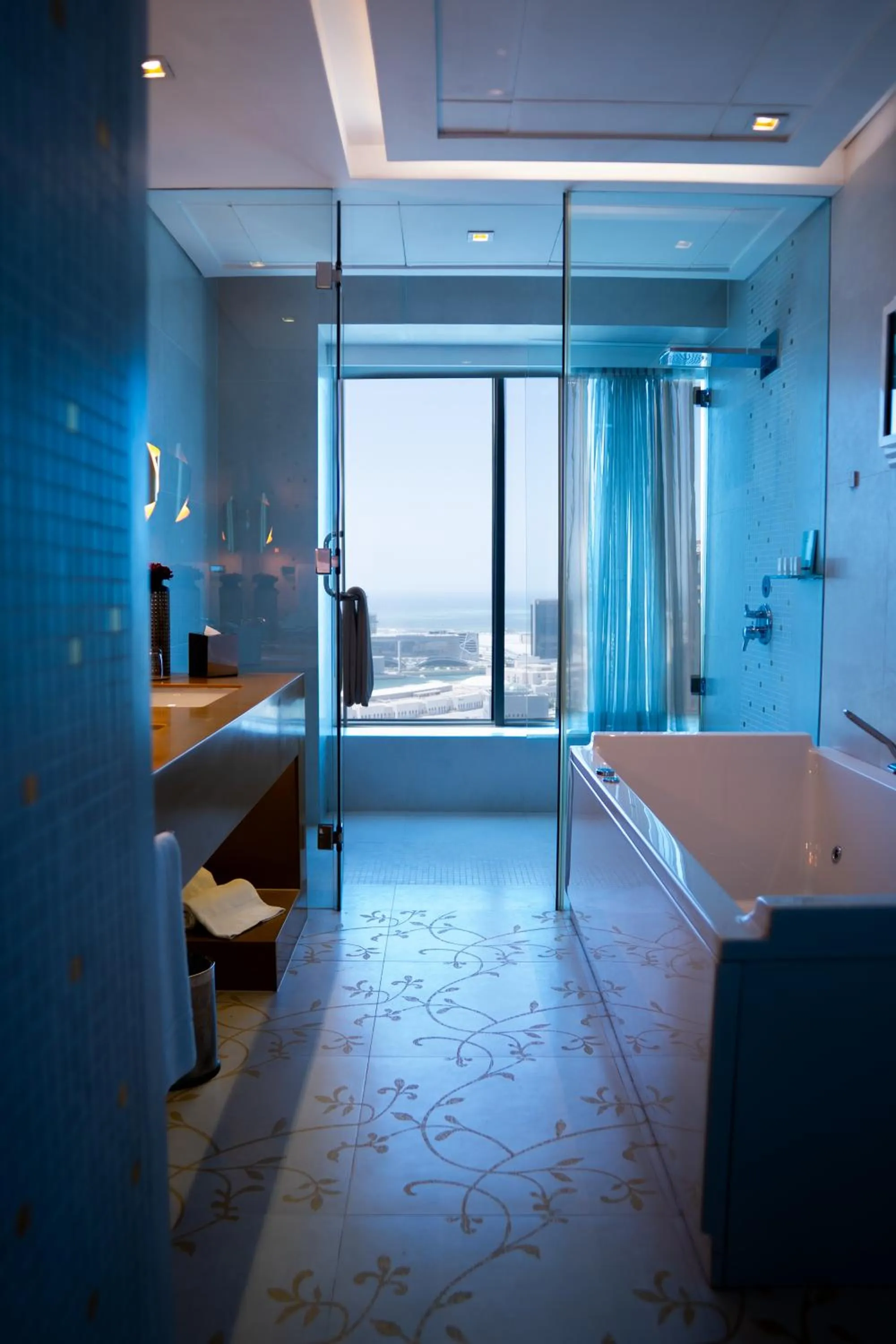 Bathroom, Bed in The Domain Bahrain Hotel and Spa - Adults Friendly 16 Years Plus