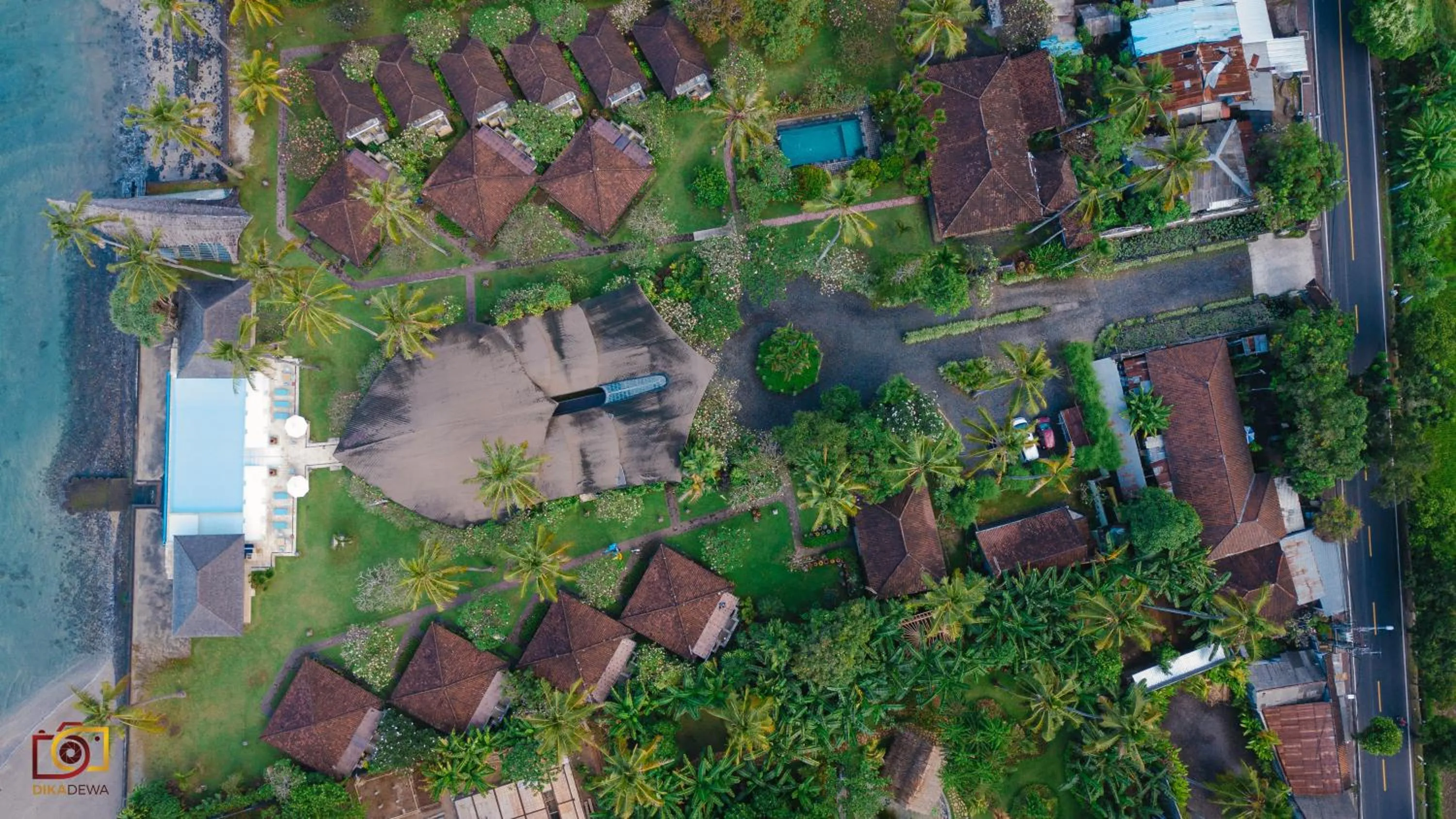 Bird's eye view in Lotus Bungalows
