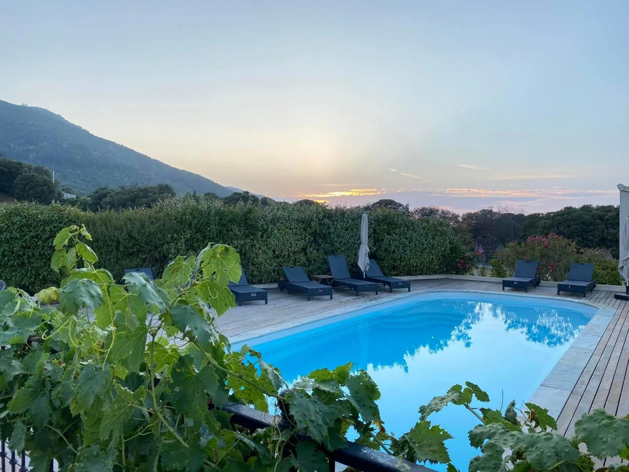 Pool view in Hotel & Restaurant Les Bergeries d'Alata