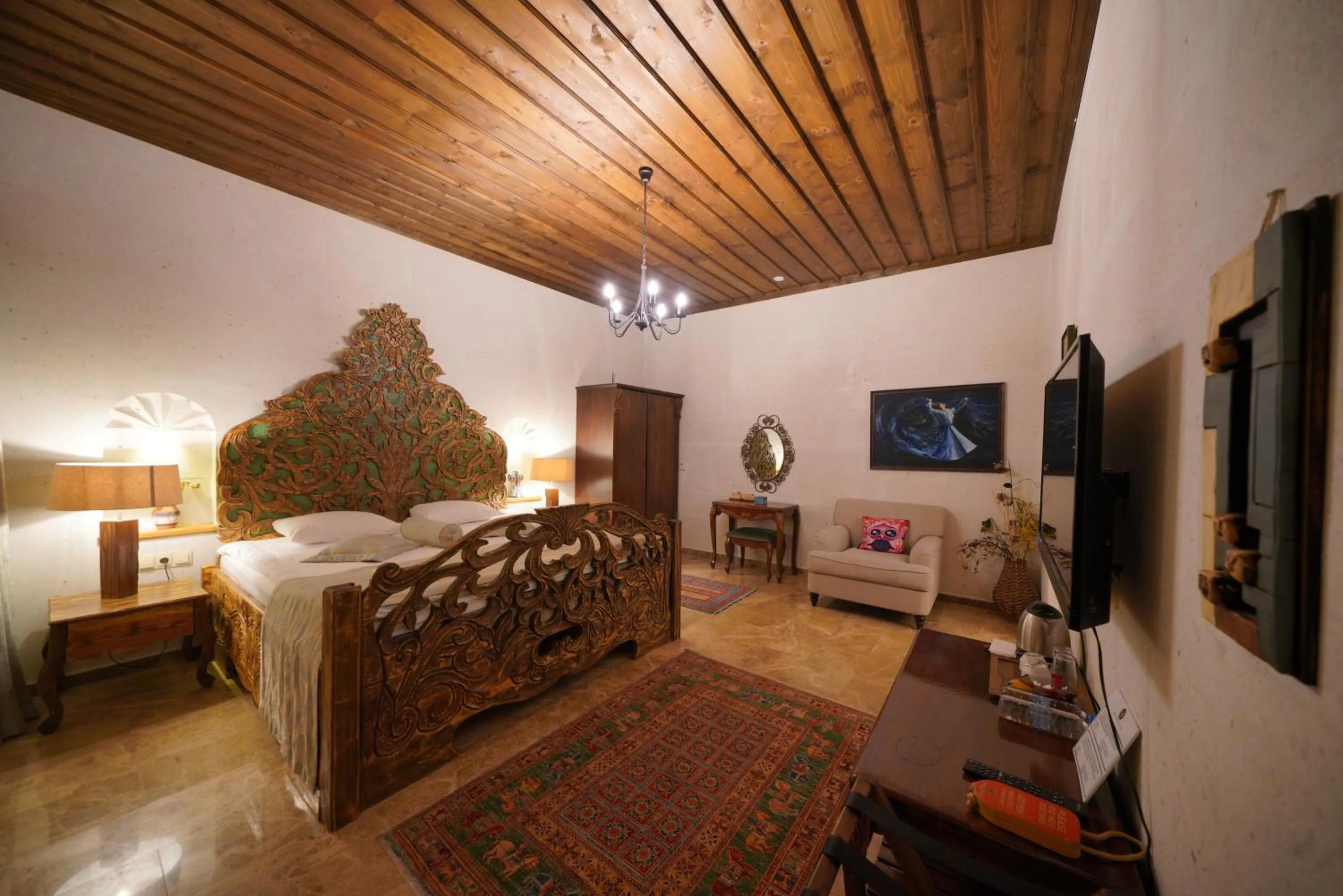 Bed in Mira Cappadocia Hotel