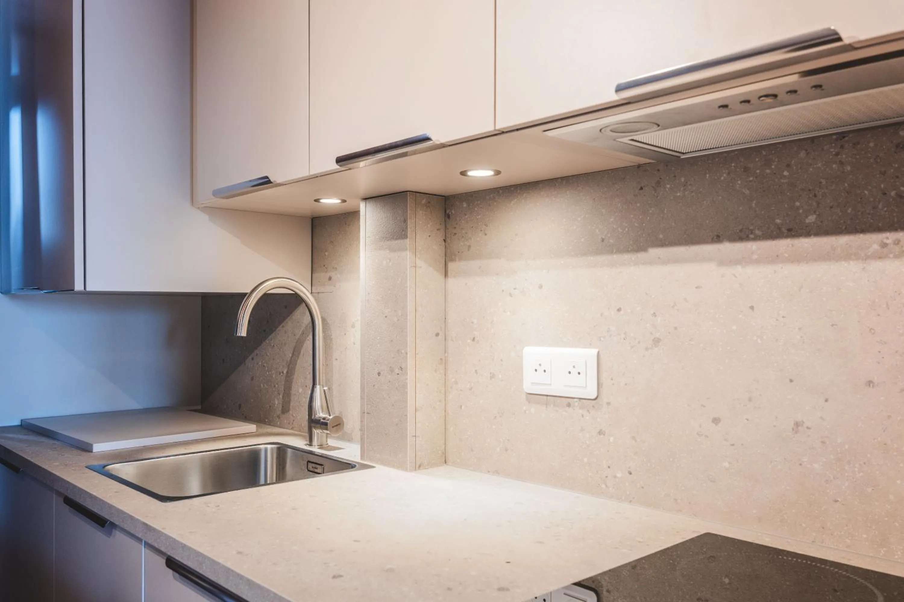 Kitchen or kitchenette in Le Suffren Hôtel