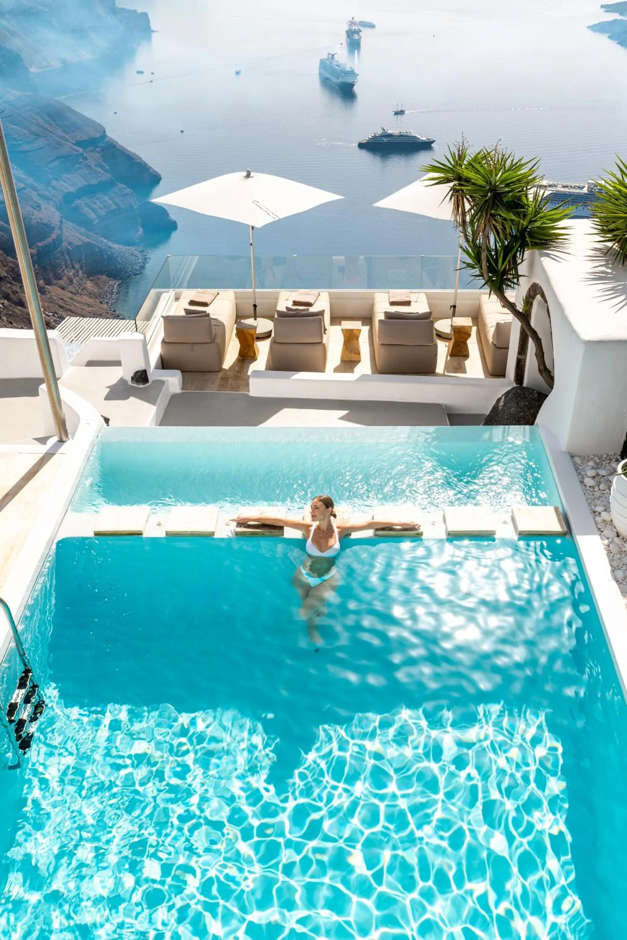 Pool view in Iconic Santorini, a Boutique Cave Hotel by Sandglass