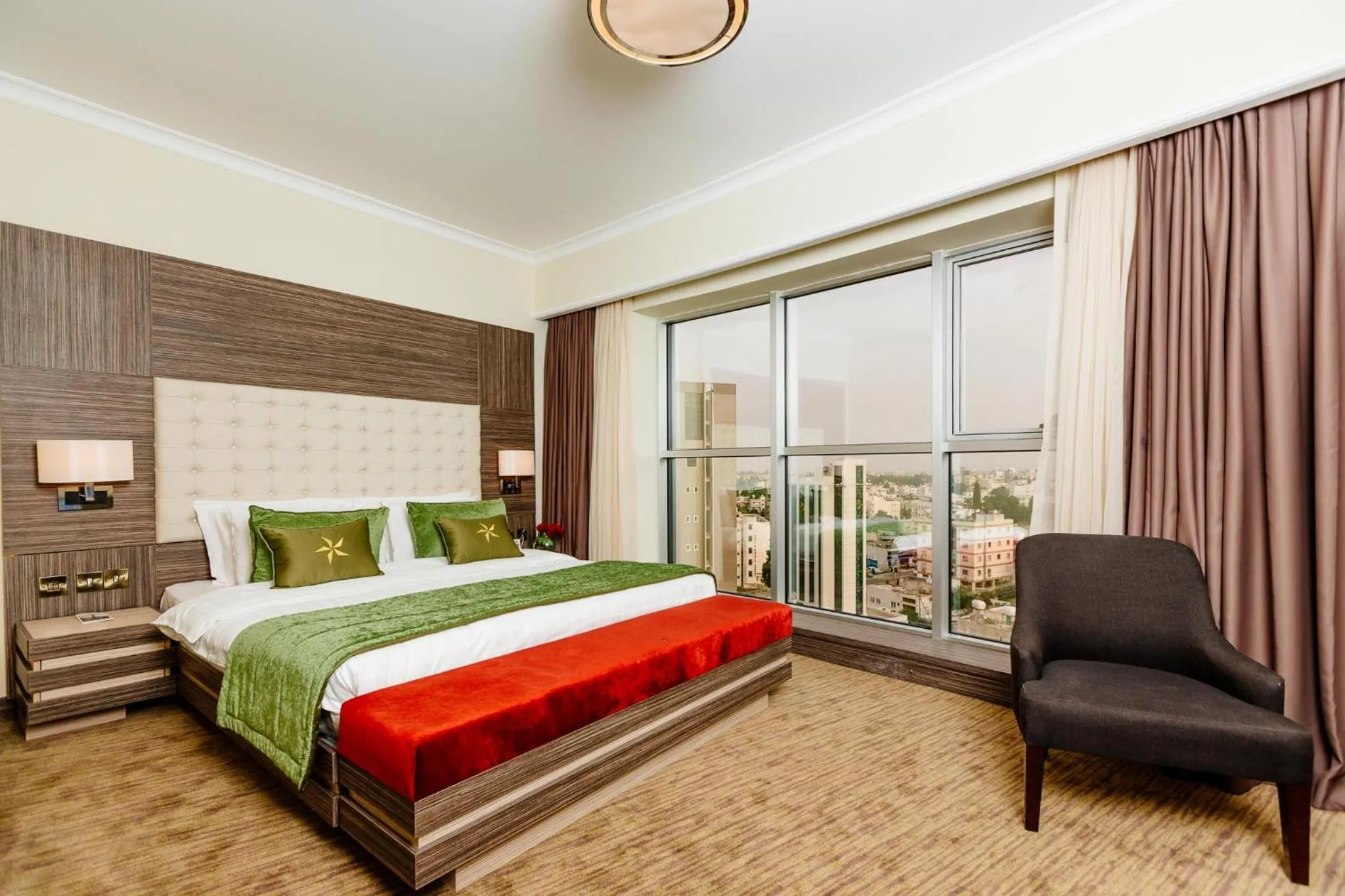 View (from property/room), Bed in Grand Pasha Lefkosa Hotel & Casino