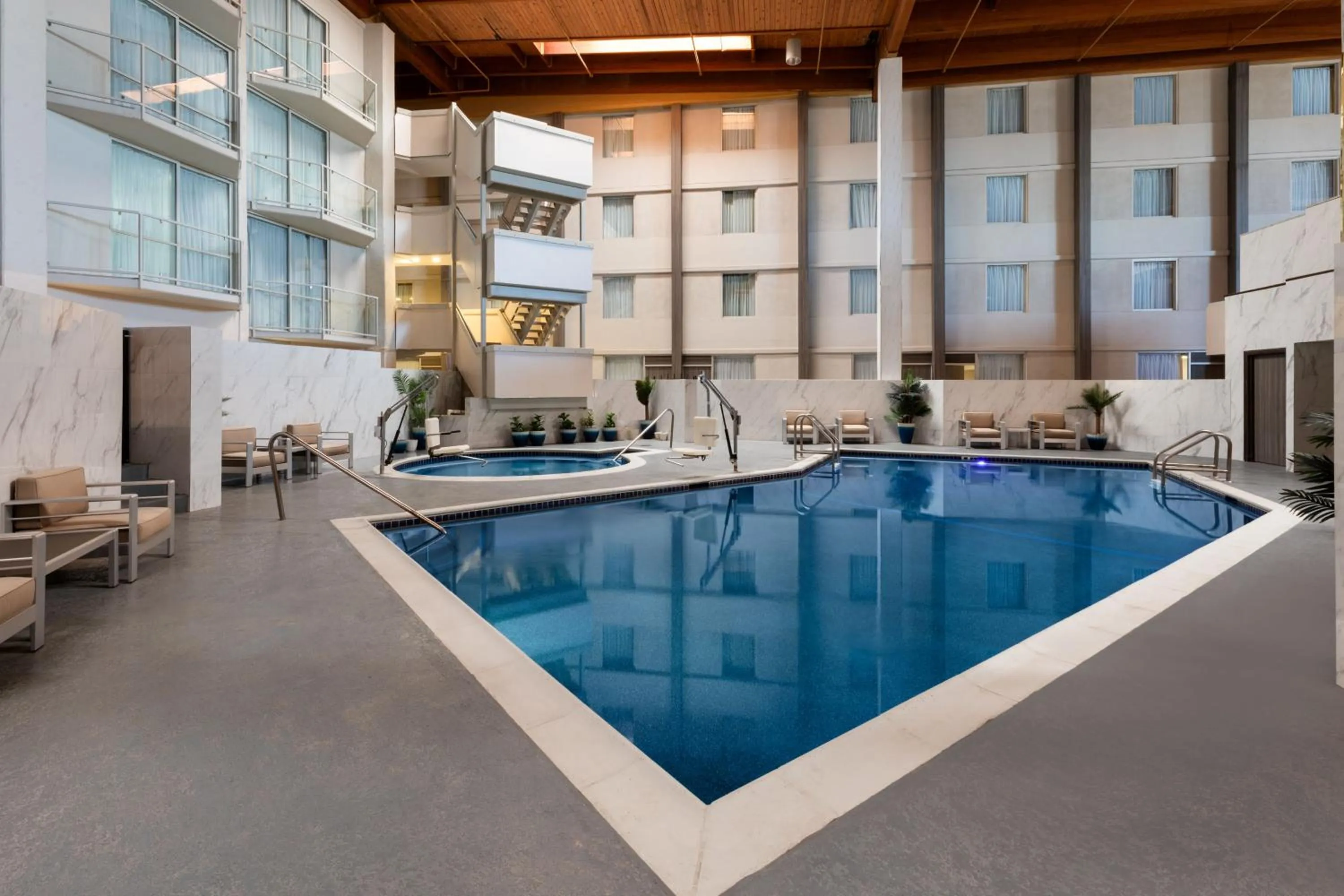 Pool view in Wyndham DFW Airport