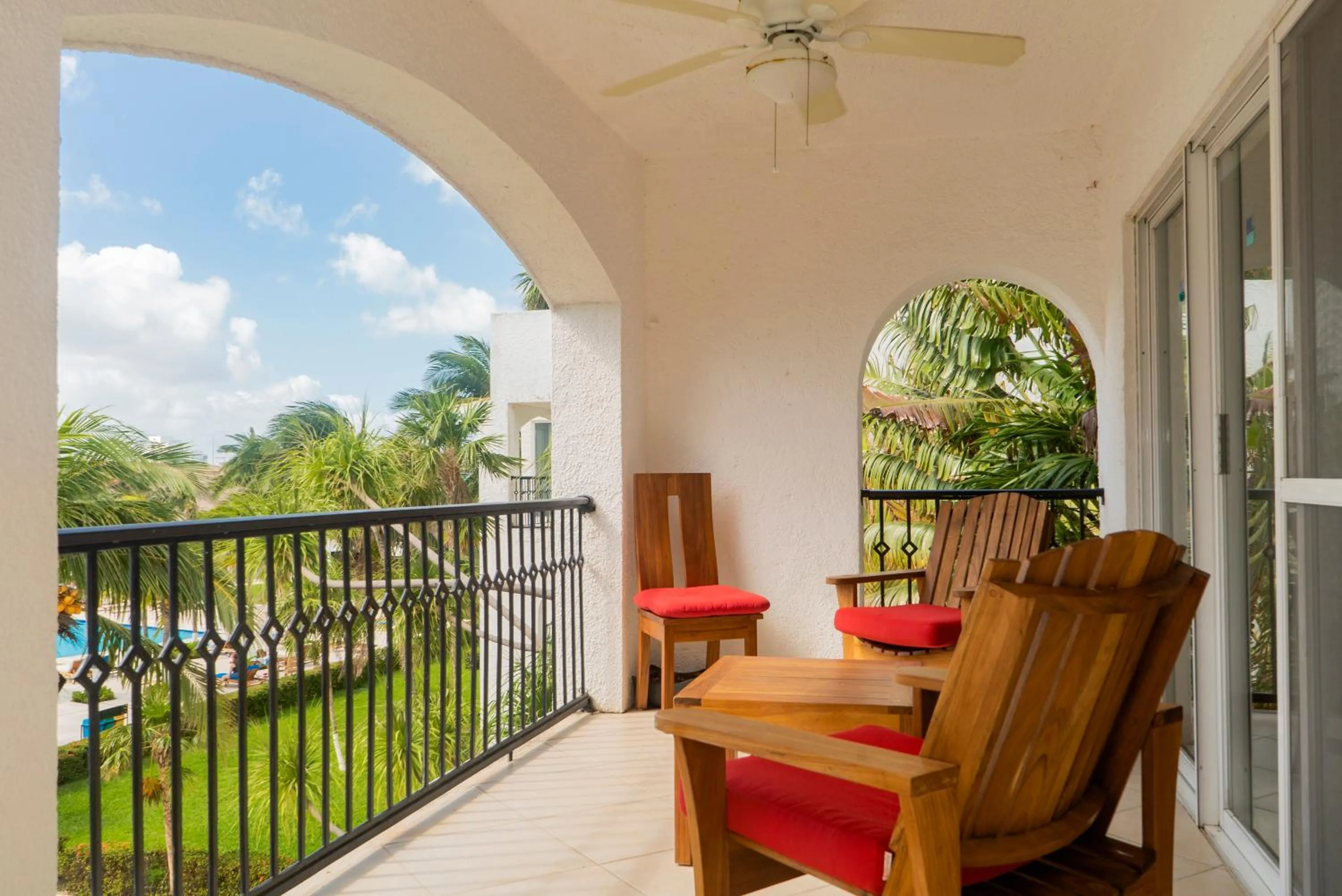 Balcony/Terrace in Oceanfront condo at voted best Cancun sandy beach