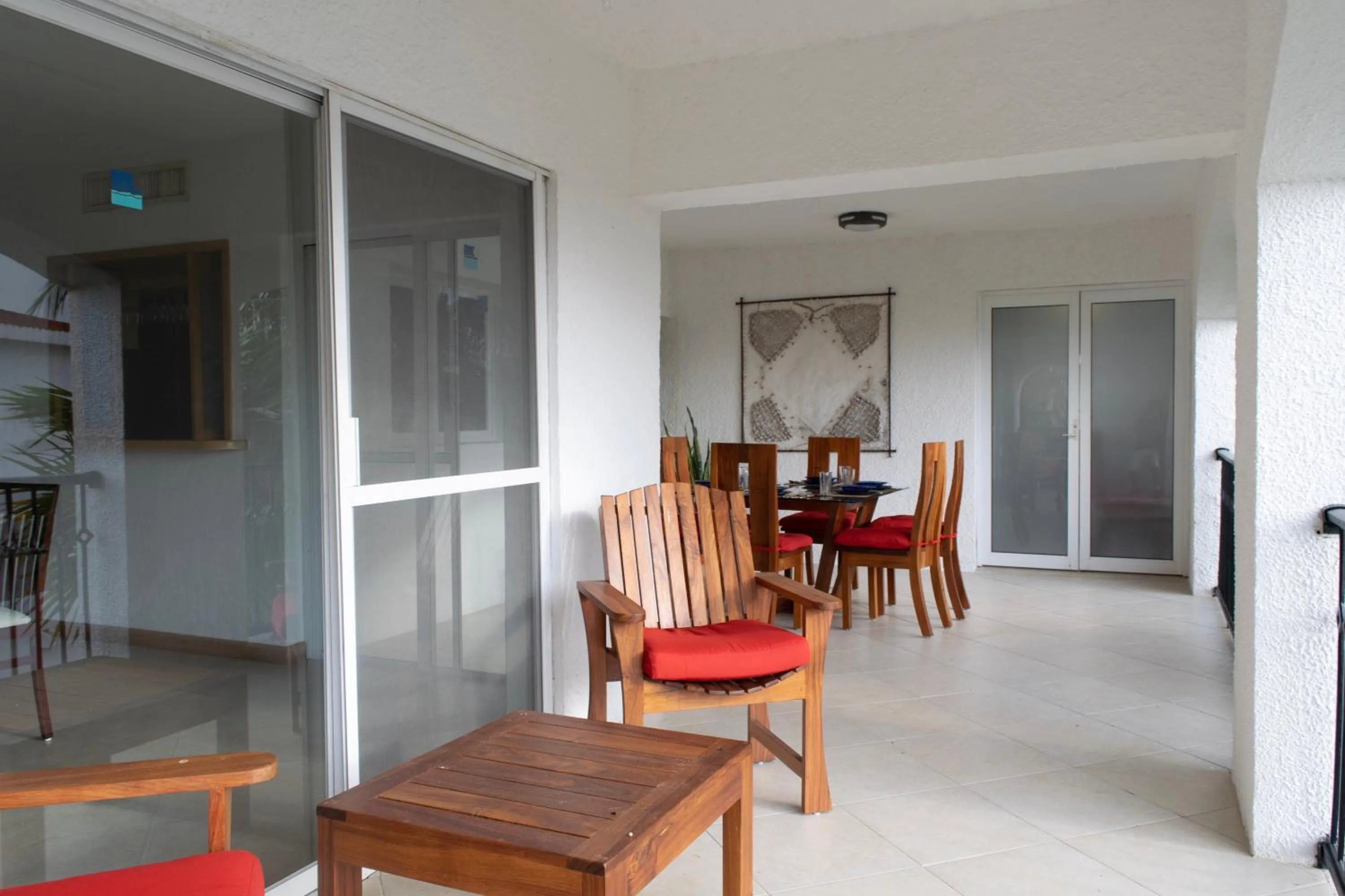 Seating area in Oceanfront condo at voted best Cancun sandy beach
