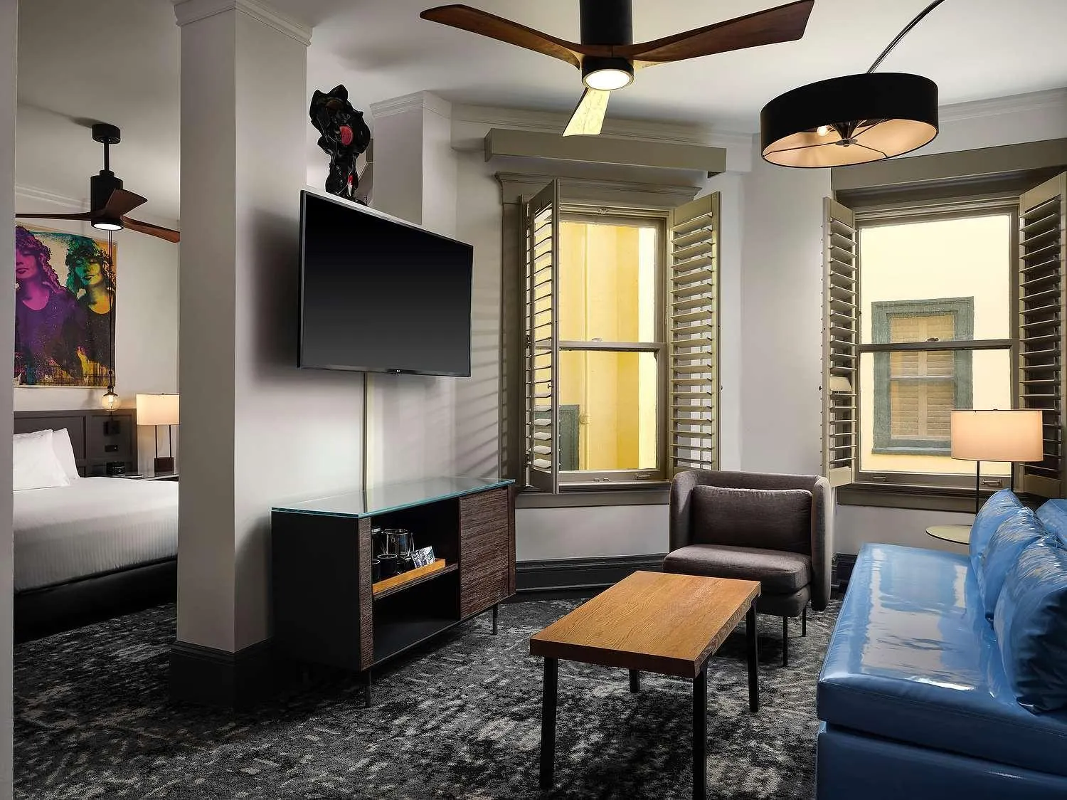 Living room, Bed in The Barnes San Francisco, Tapestry Collection by Hilton