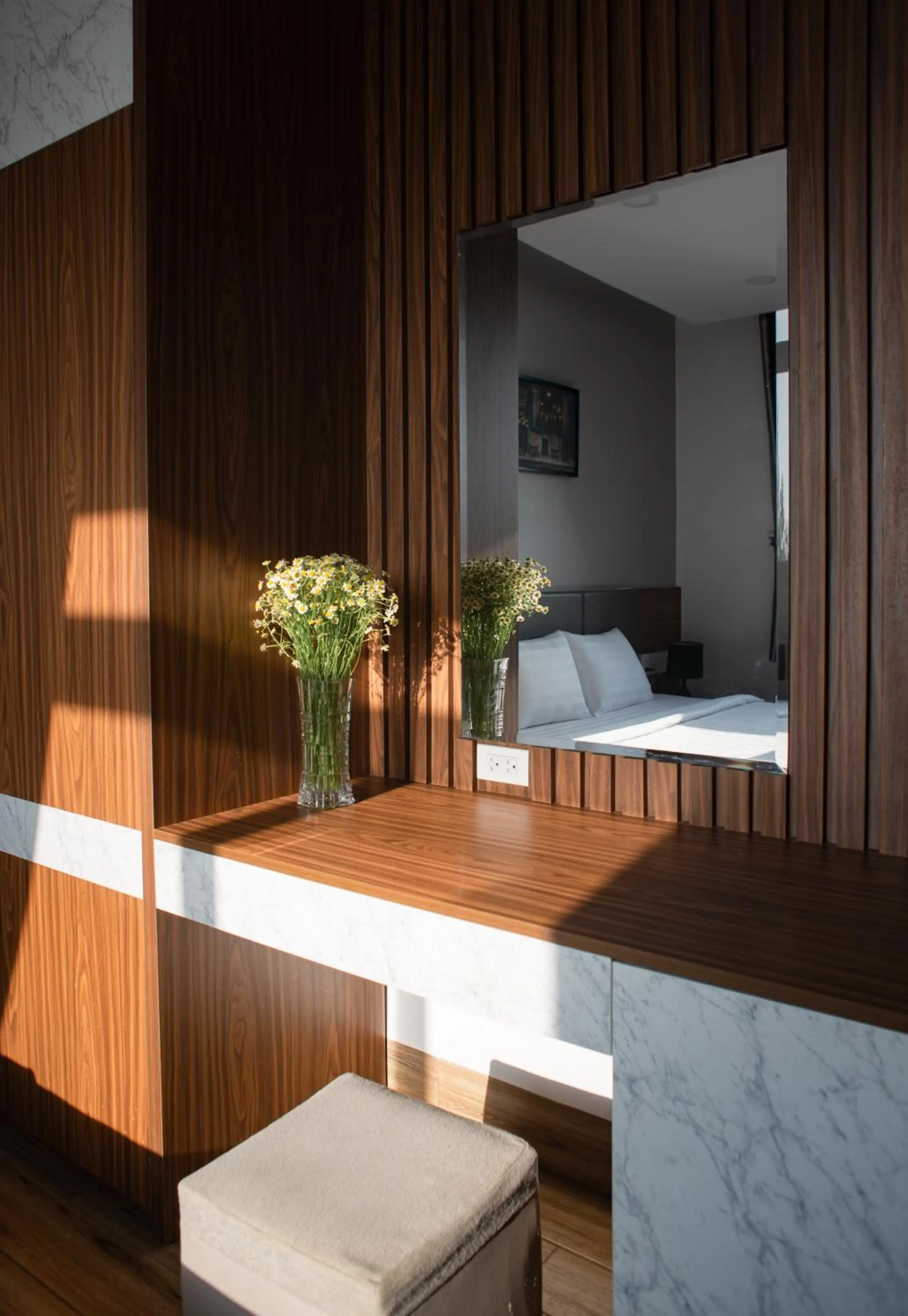 Decorative detail, Bed in West Lake Hotel - Near Bai Dai Beach