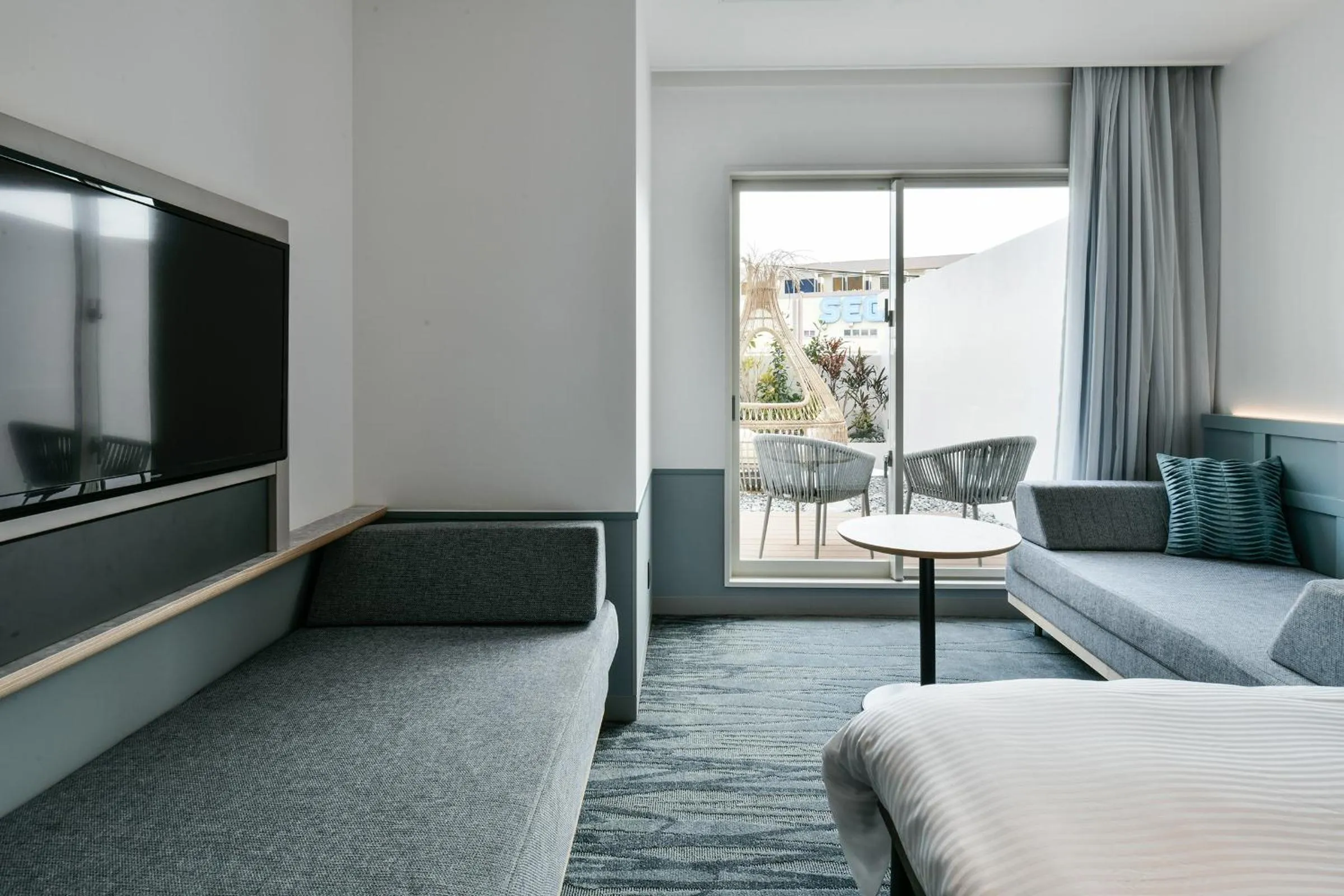 TV and multimedia, Bed in Lequ Okinawa Chatan Spa ＆ Resort