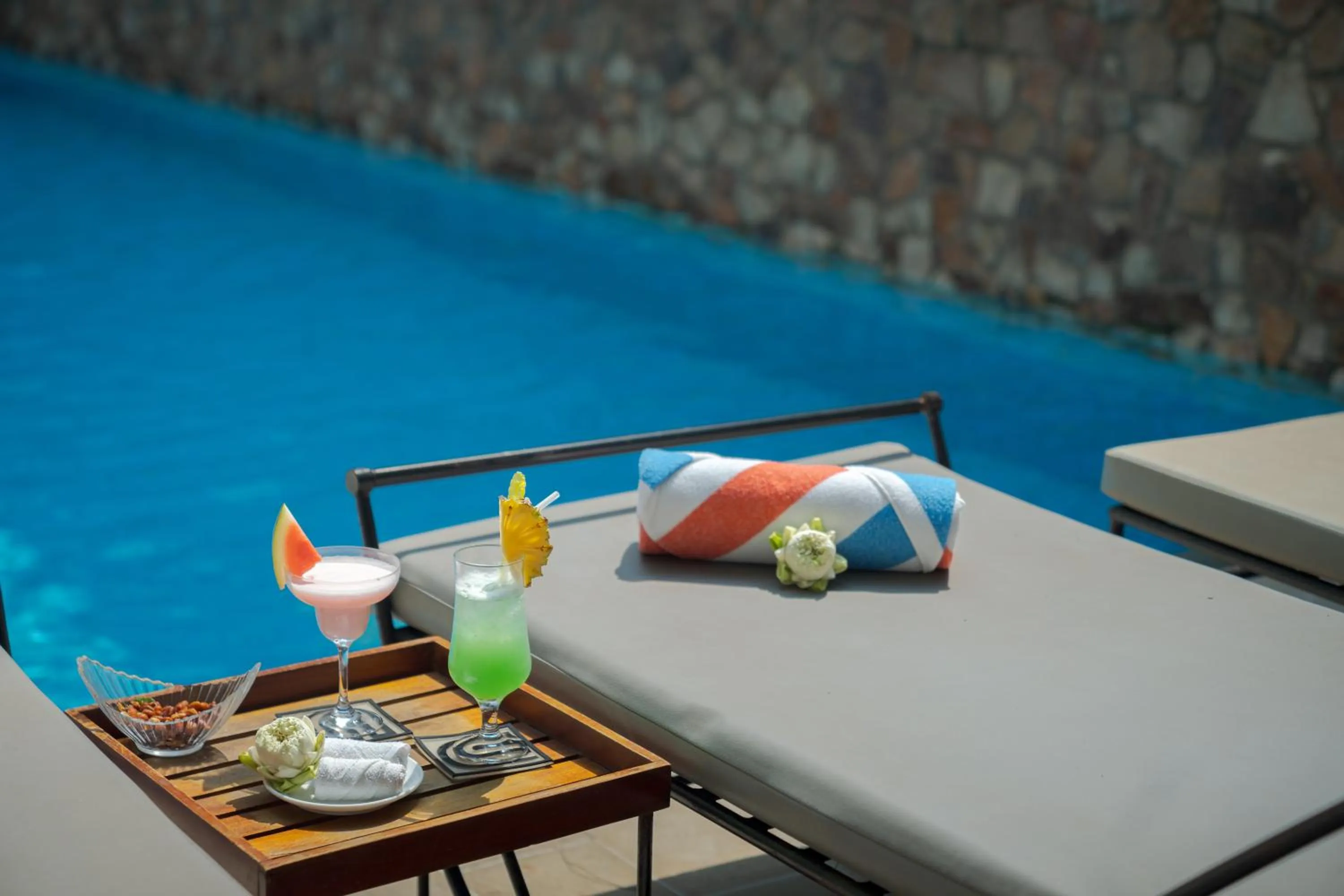 Pool view in Angkor Aurora