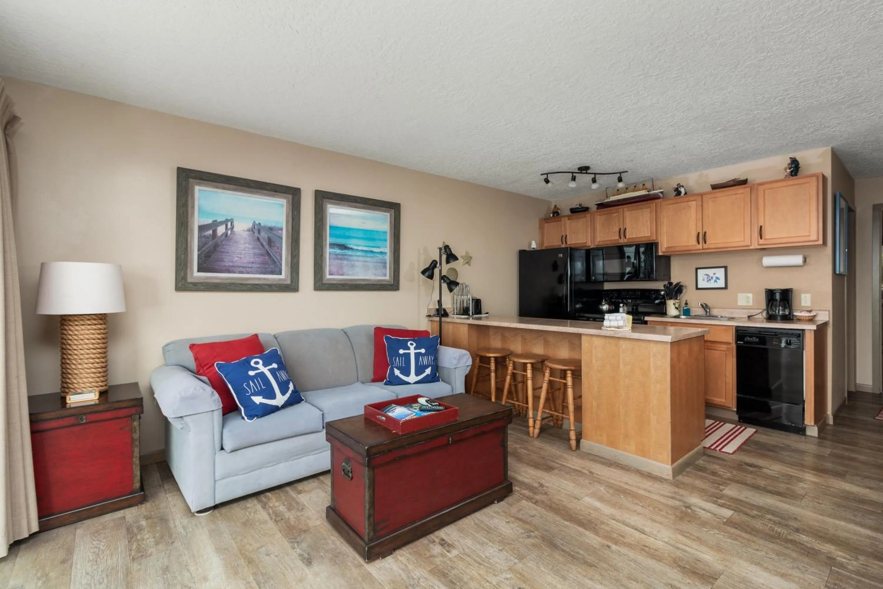 Living room in Ocean Terrace Condominiums