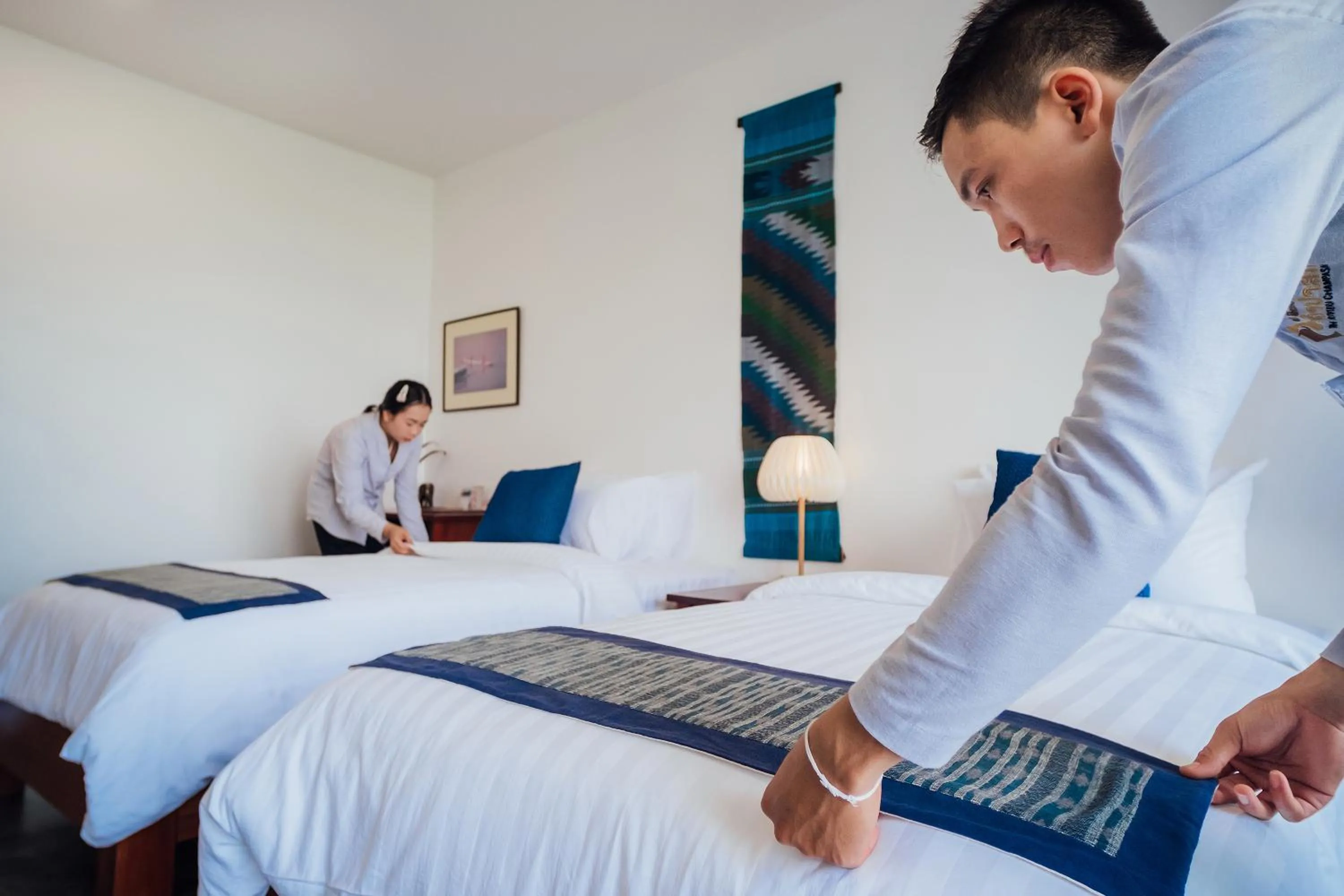 Staff, Bed in The Riviera Champasak