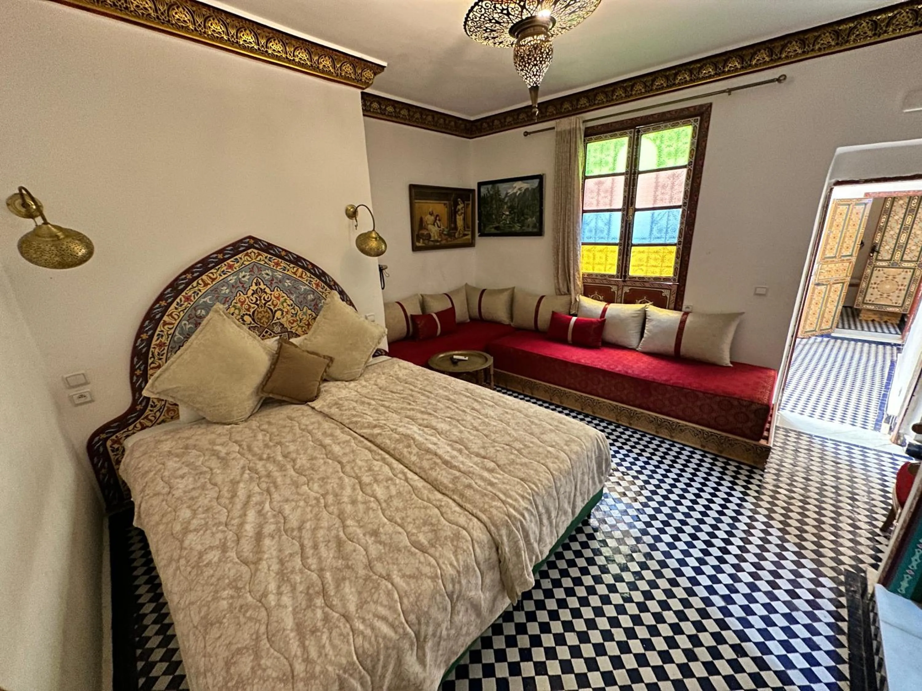 Bed in Riad Shama Fes