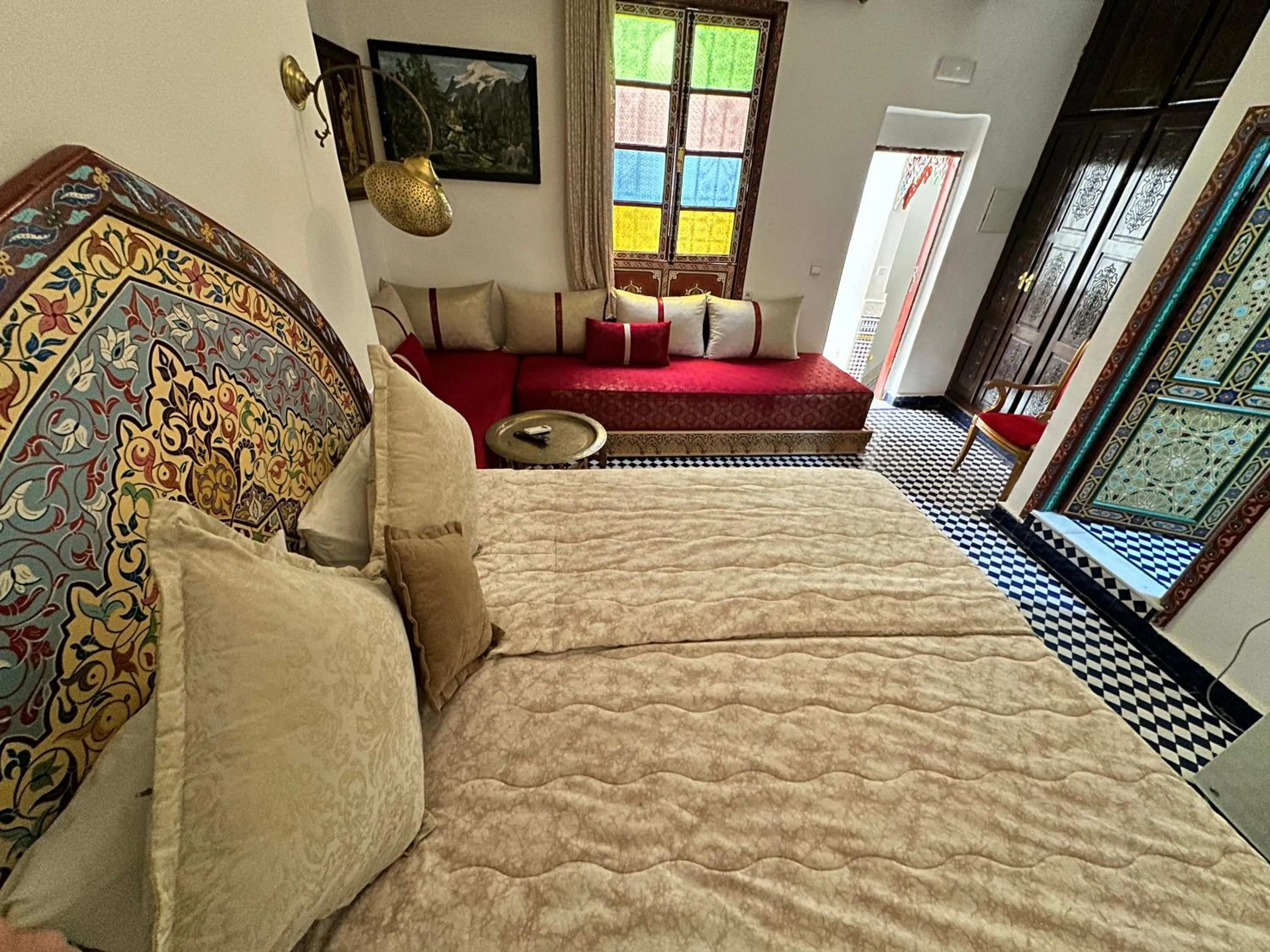 Bed in Riad Shama Fes