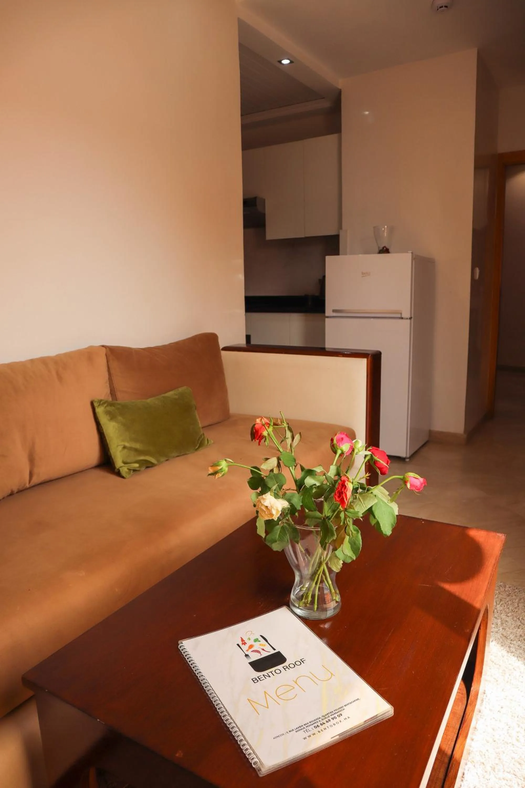 Kitchen or kitchenette in Appart-hotel Marrakech Inn