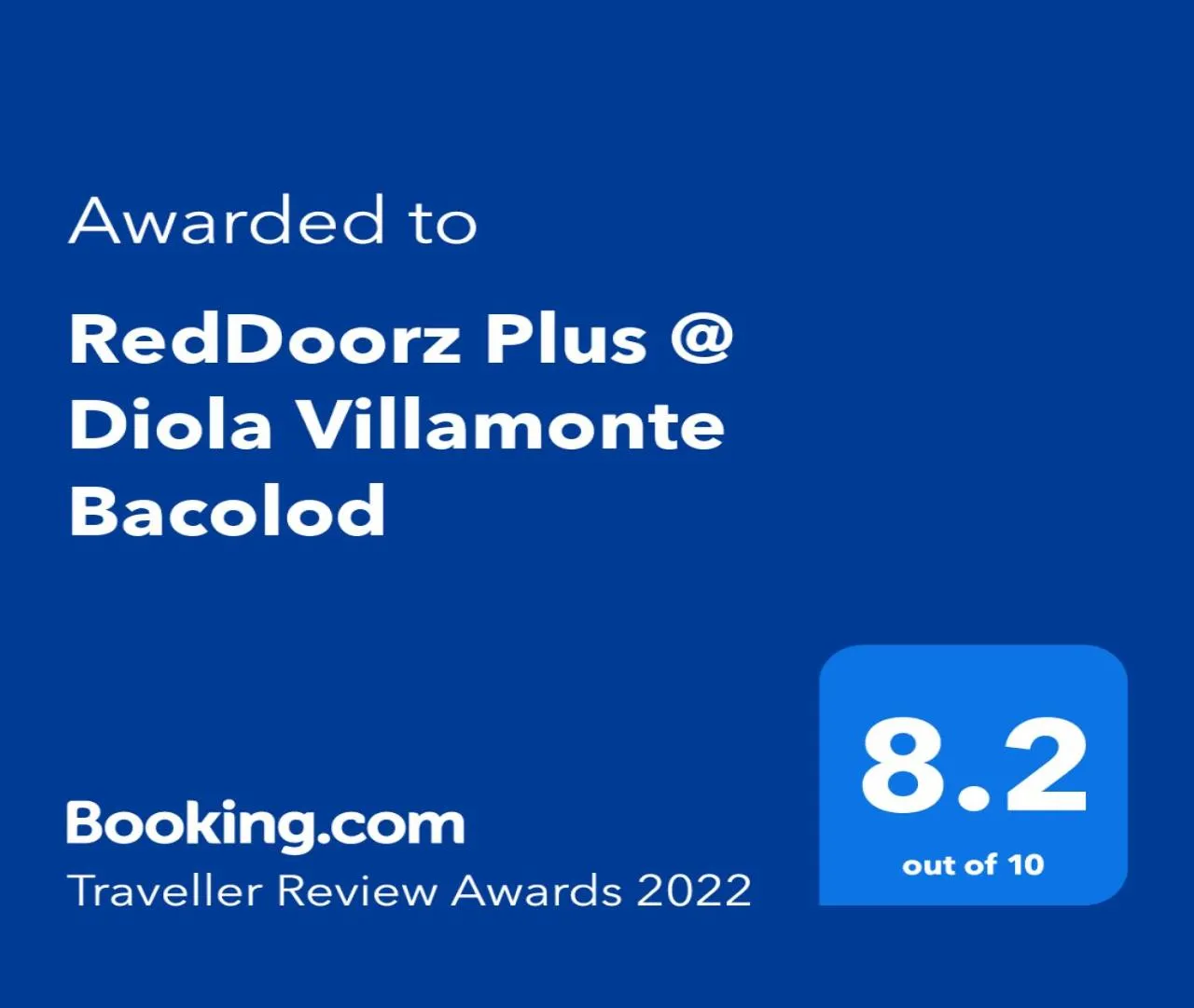 Certificate/Award in RedDoorz Plus @ Diola Villamonte Bacolod