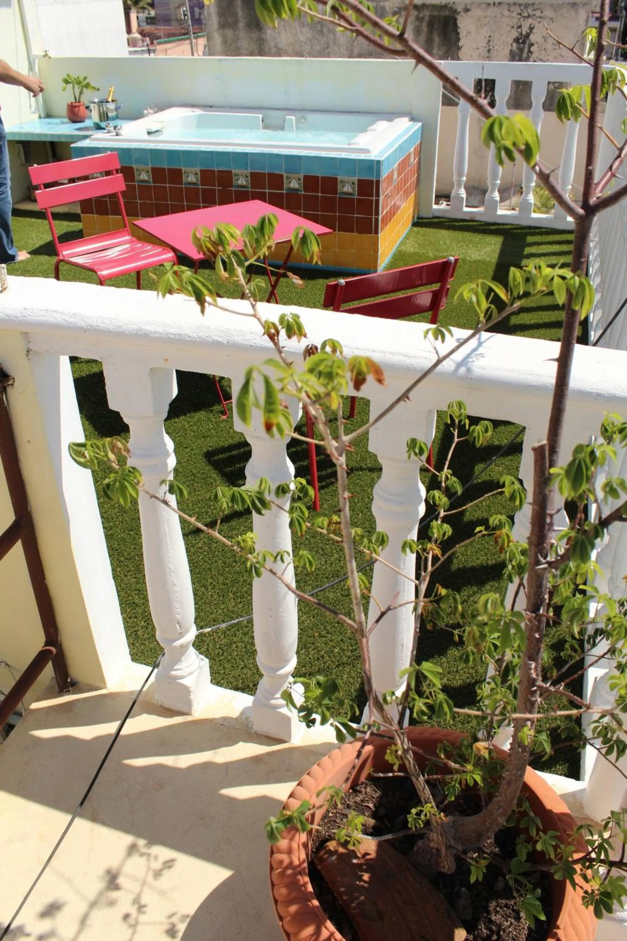 Balcony/Terrace in Cancun Guest House 4 Terrace Tub