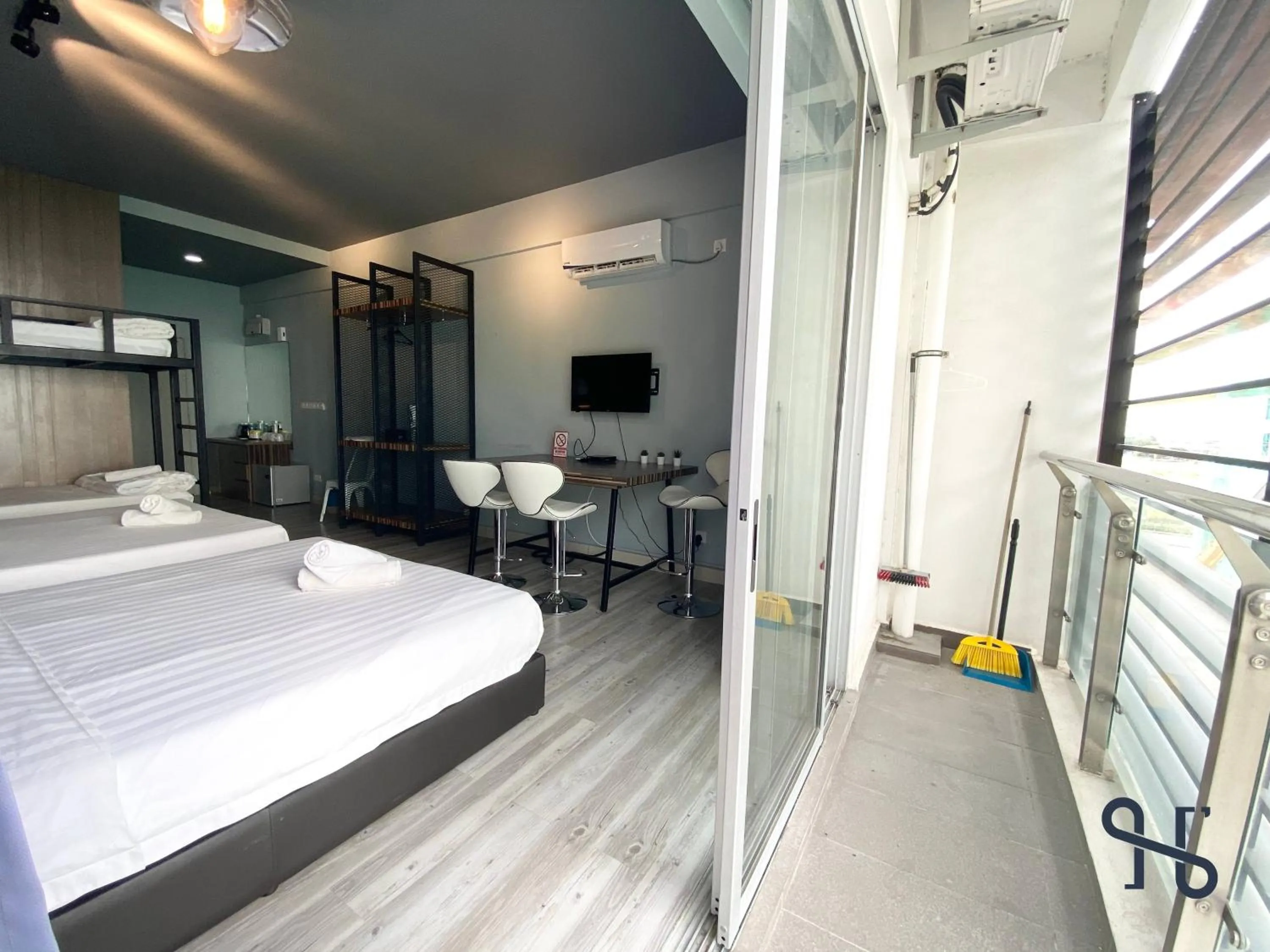 View (from property/room), Bed in Homesuite' Home at Aeropod SOVO