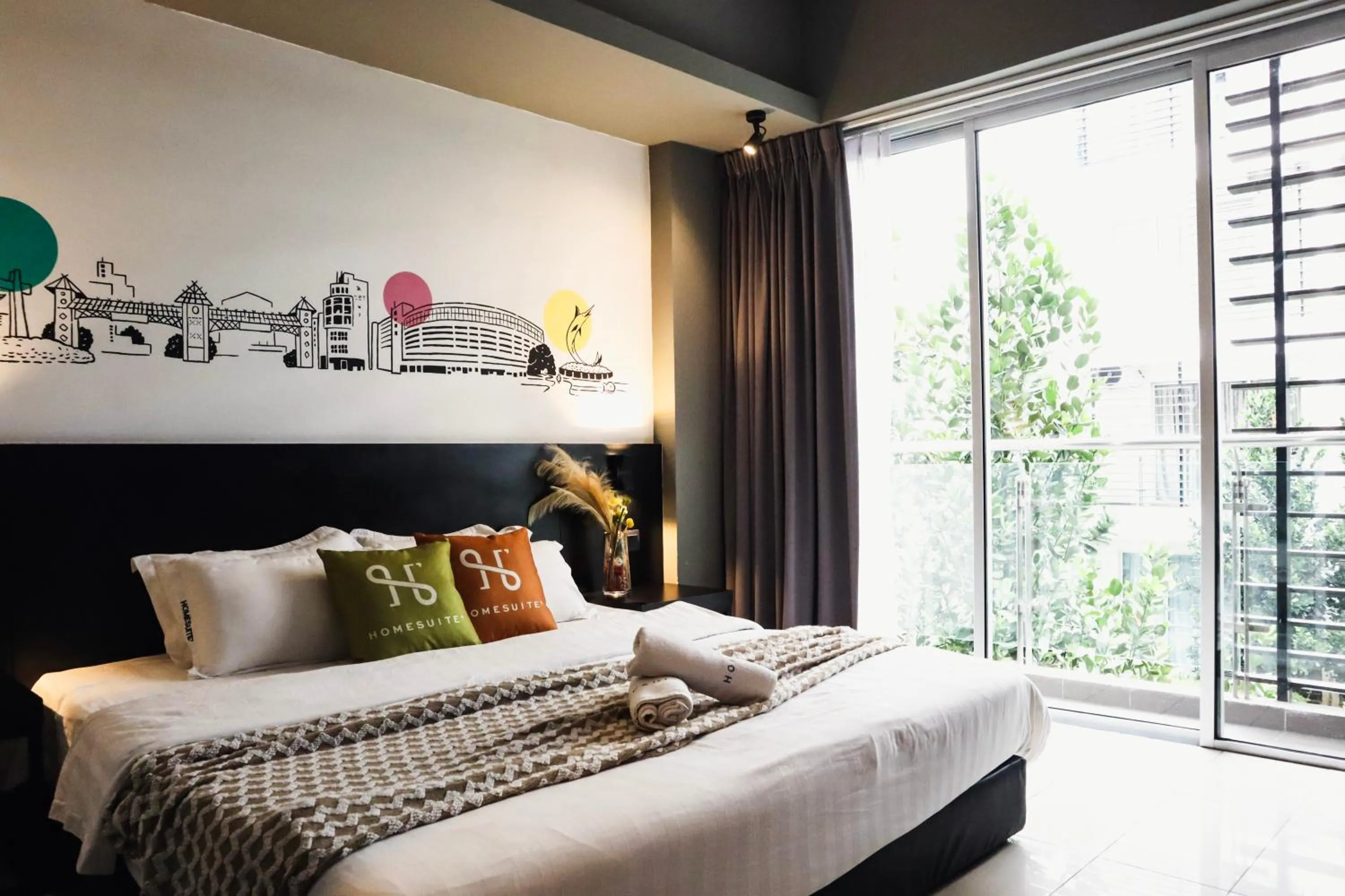 View (from property/room), Bed in Homesuite' Home at Aeropod SOVO