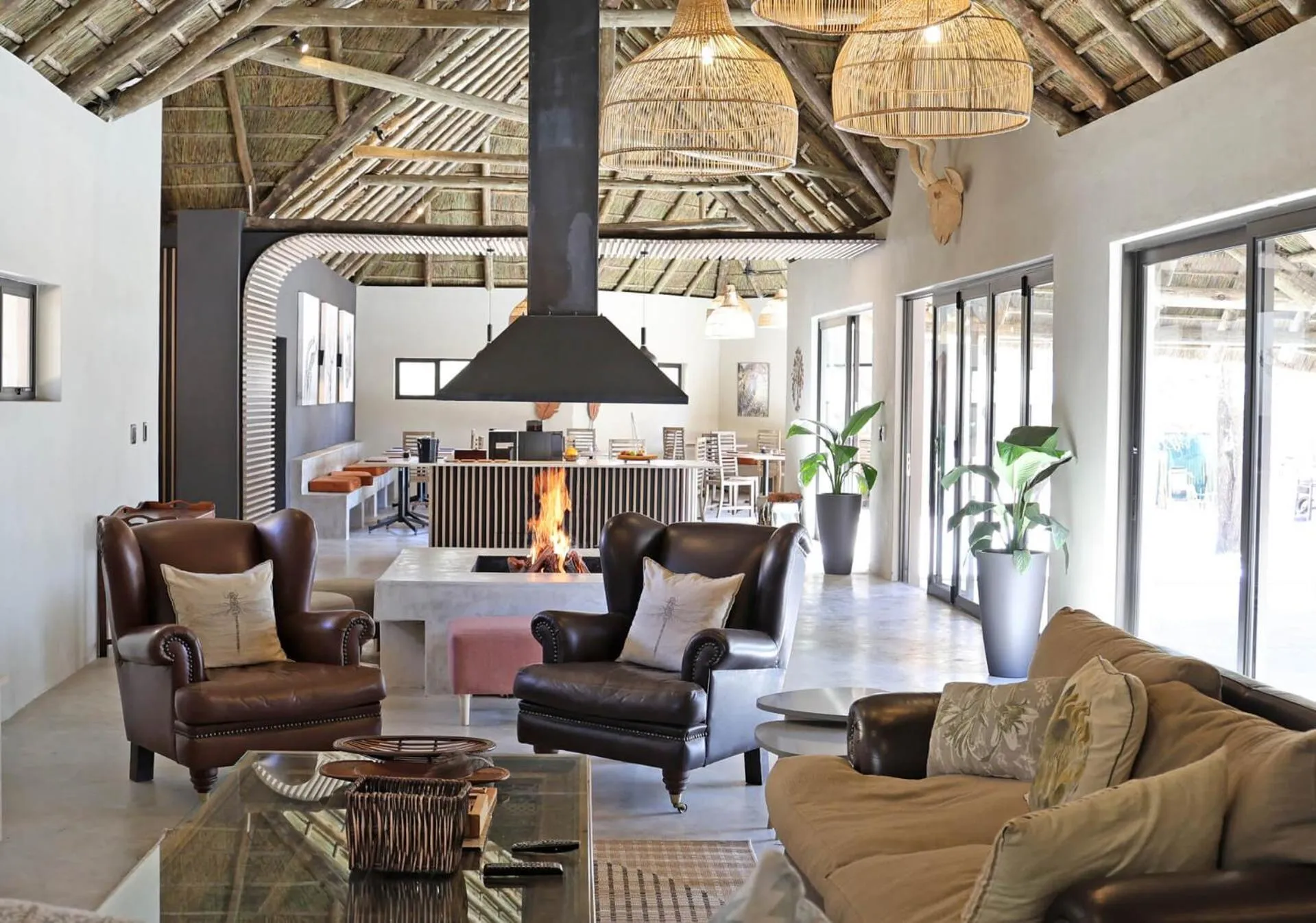 Living room in Mziki Safari Lodge