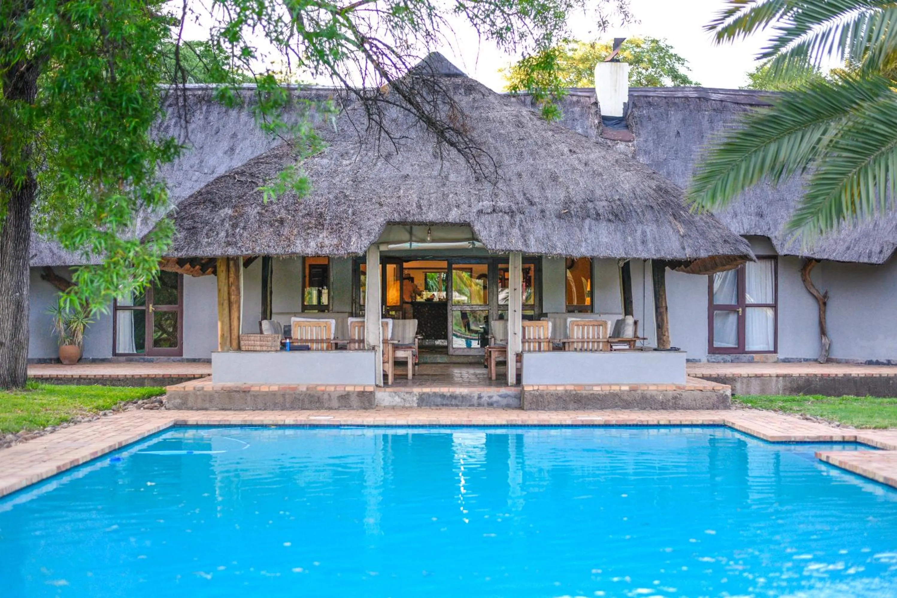 Pool view in Mziki Safari Lodge