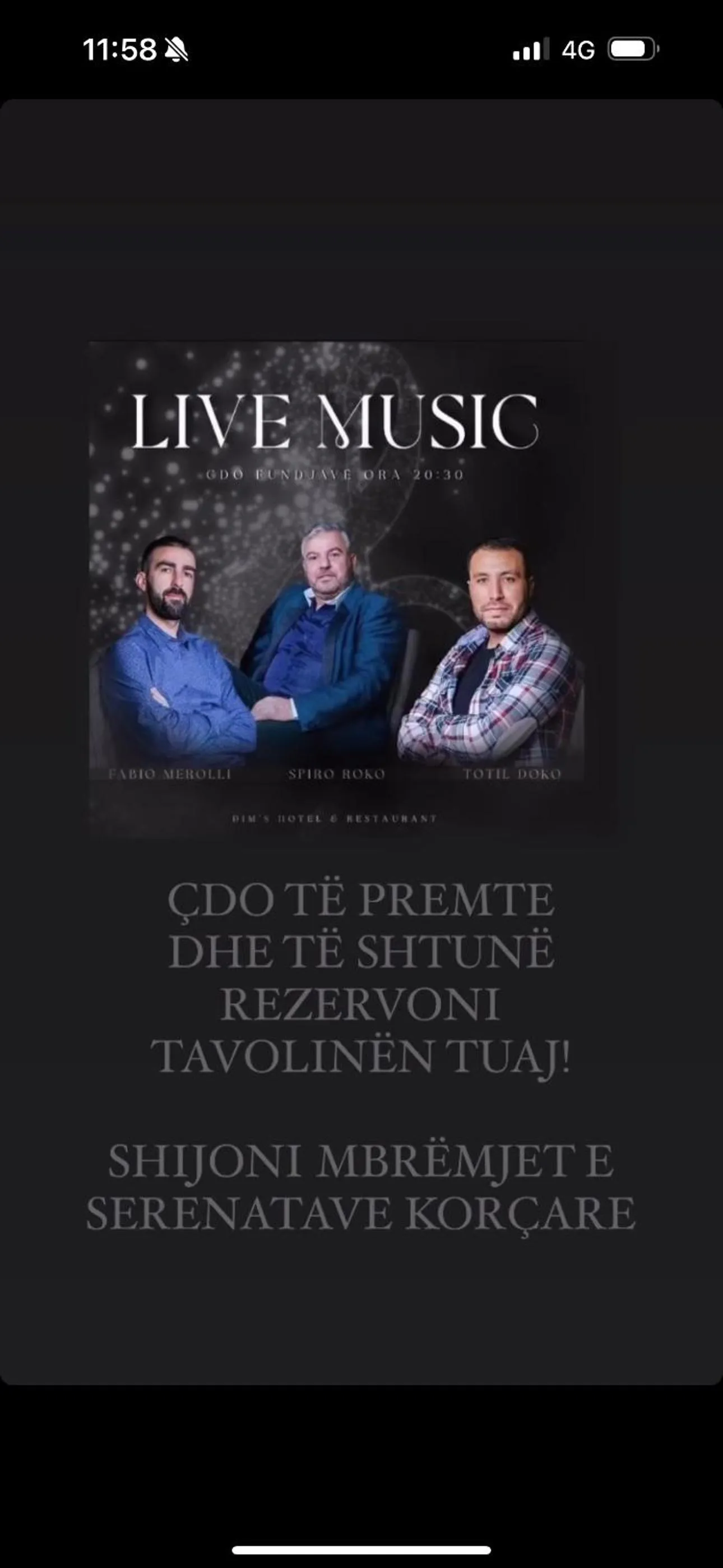 Text overlay in Dim's Hotel & Restaurant