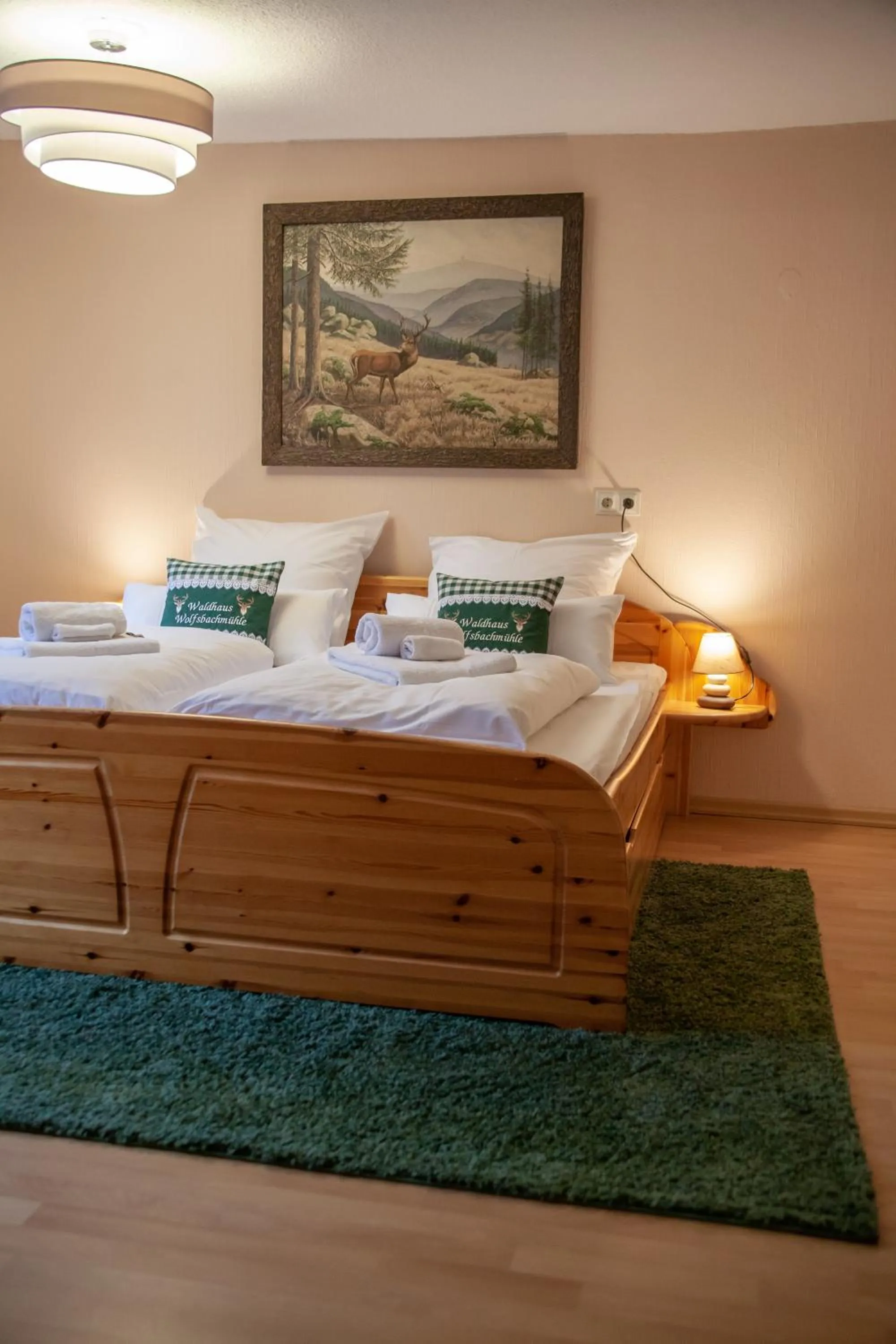 Bedroom, Bed in Waldhaus Wolfsbachmühle