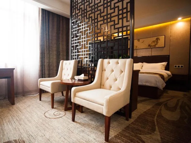 Bed in GreenTree Eastern Bozhou Jingwan Wealth Centre Hotel